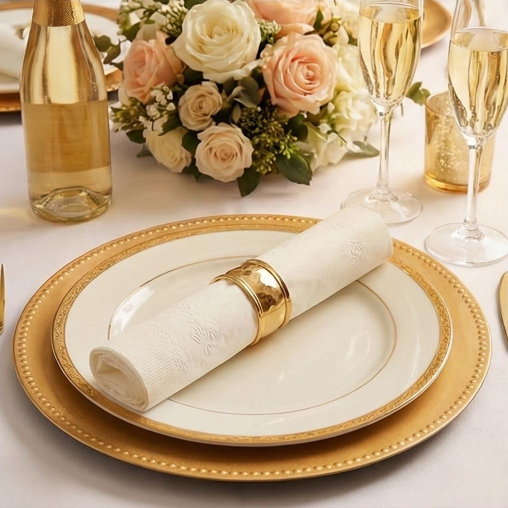 400 White Dinner Napkins 2-Ply - Eight Fold - 16.5"X15" - Dinner Napkins Disposable, Guest Bathroom Essentials, Perfect For Wedding, Bridal Shower Napkins And Party, Napkins Bulk