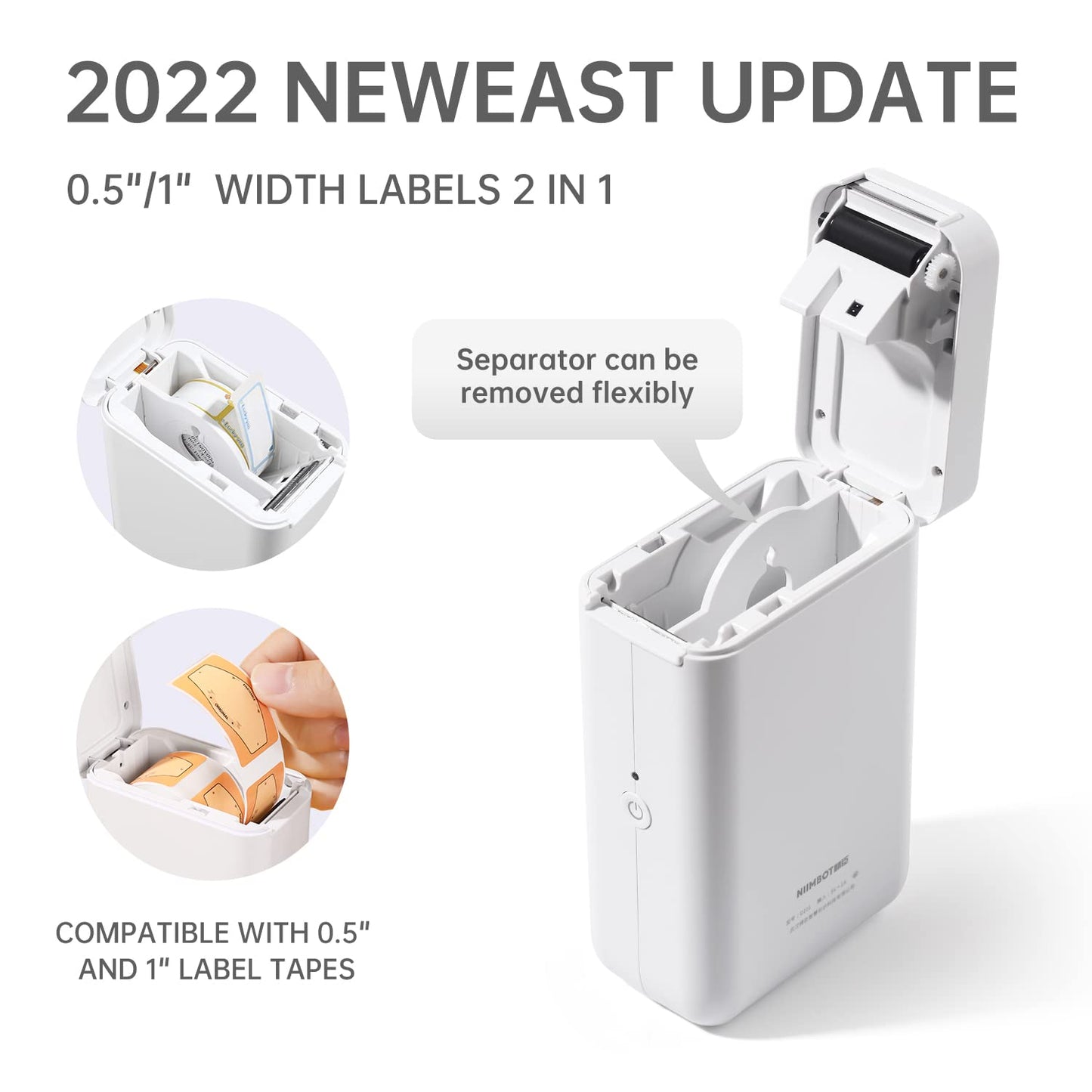 NIIMBOT Label Maker Machine D101 Label Printer Portable Wireless Connection Multiple Templates Available for Phone Easy to Use Office Home Organization USB Rechargeable