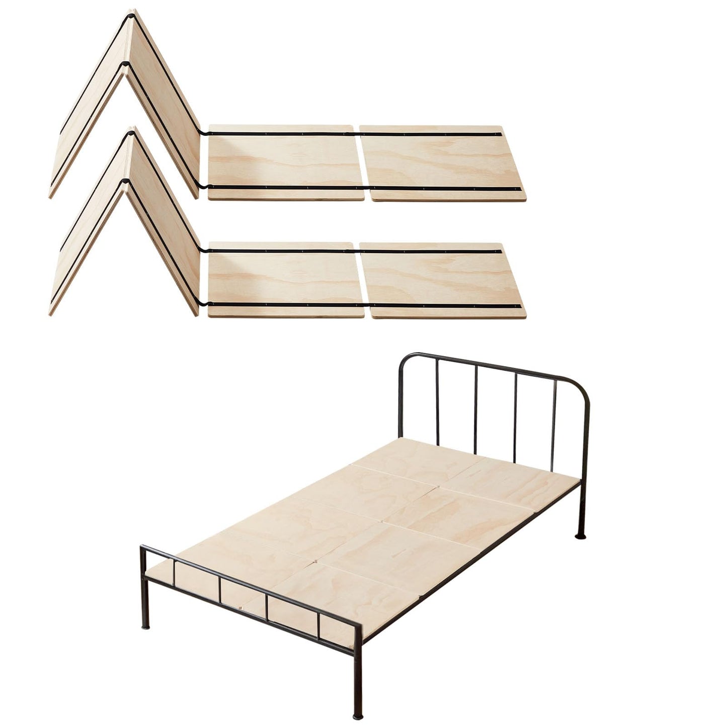 VEVOR Bunkie Board Twin Size, 35" x 71" Foldable Box Spring, 0.4" Thicker Wooden Bed Boards for Under Mattress, Bed Slats with No Assembly Required, Easy-to-use Bed Support Board