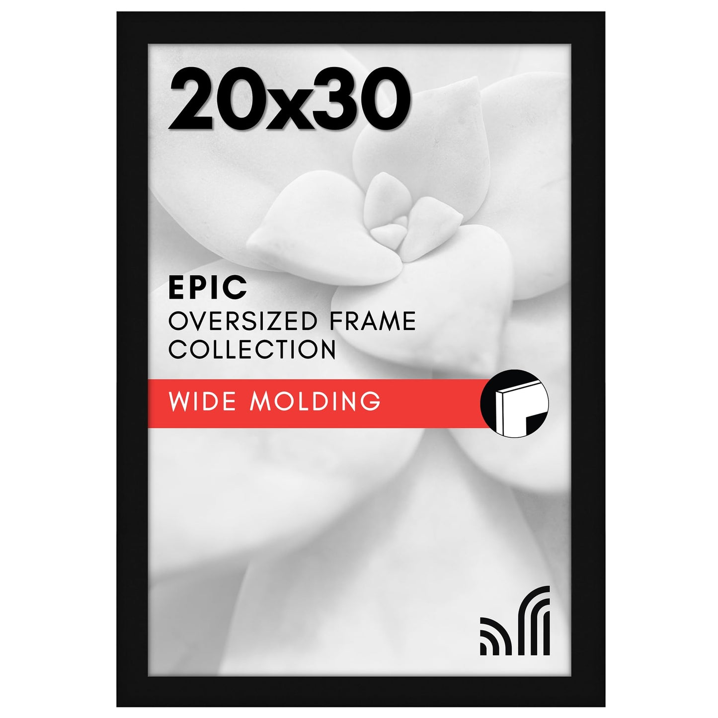 Americanflat 20x30 Poster Frame with Polished Plexiglass - Black Picture Frame - Wide Photo Frames Made of Engineered Wood for Vertical or Horizontal Wall Display - Epic Collection - Black