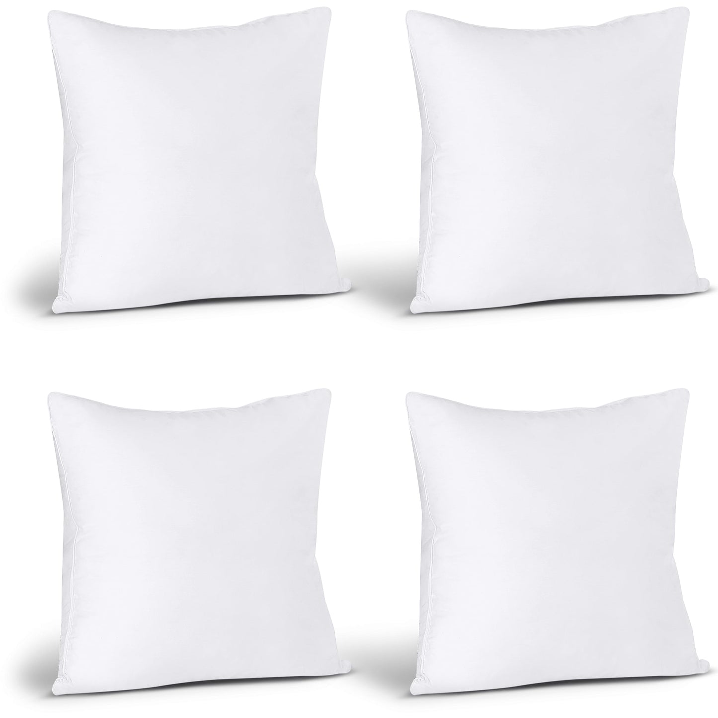 Utopia Bedding Throw Pillows (Set of 4, White) – 22 x 22 Inches Down Alternative Pillows for Bed, Sofa, and Couch - Fluffy Decorative Stuffer Pillow for Indoors & Outdoors