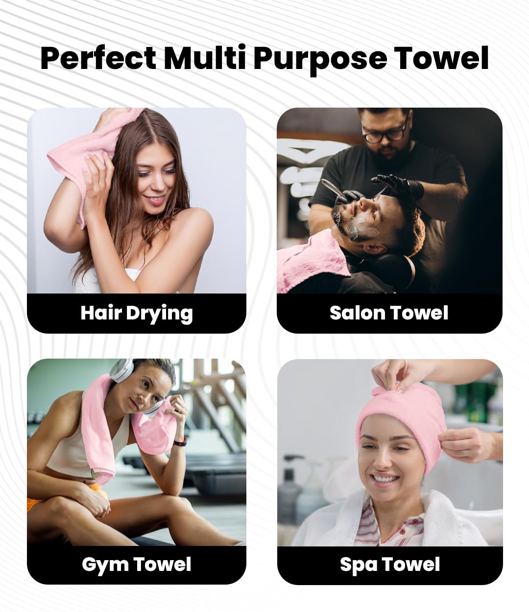 Avalon Towels Salon Towel - Pink Hand Towels Bulk Pack of 24 - 100% Cotton Absorbent Spa, Facial & Gym Towel for Working Out - 16x27 Inches (Not Bleach Proof)
