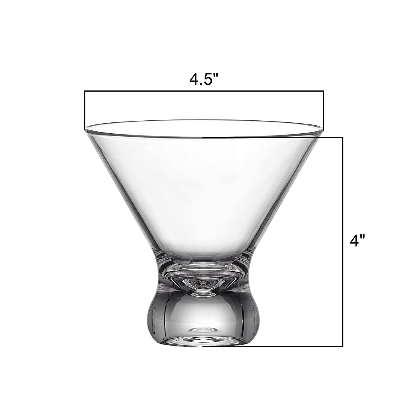 Amazing Abby - Olivia - 10-Ounce Plastic Stemless Martini Glasses (Set of 6), Reusable Cocktail Glasses, BPA-Free, Shatter-Proof, Dishwasher-Safe, Perfect for Poolside, Outdoors, Camping, and More