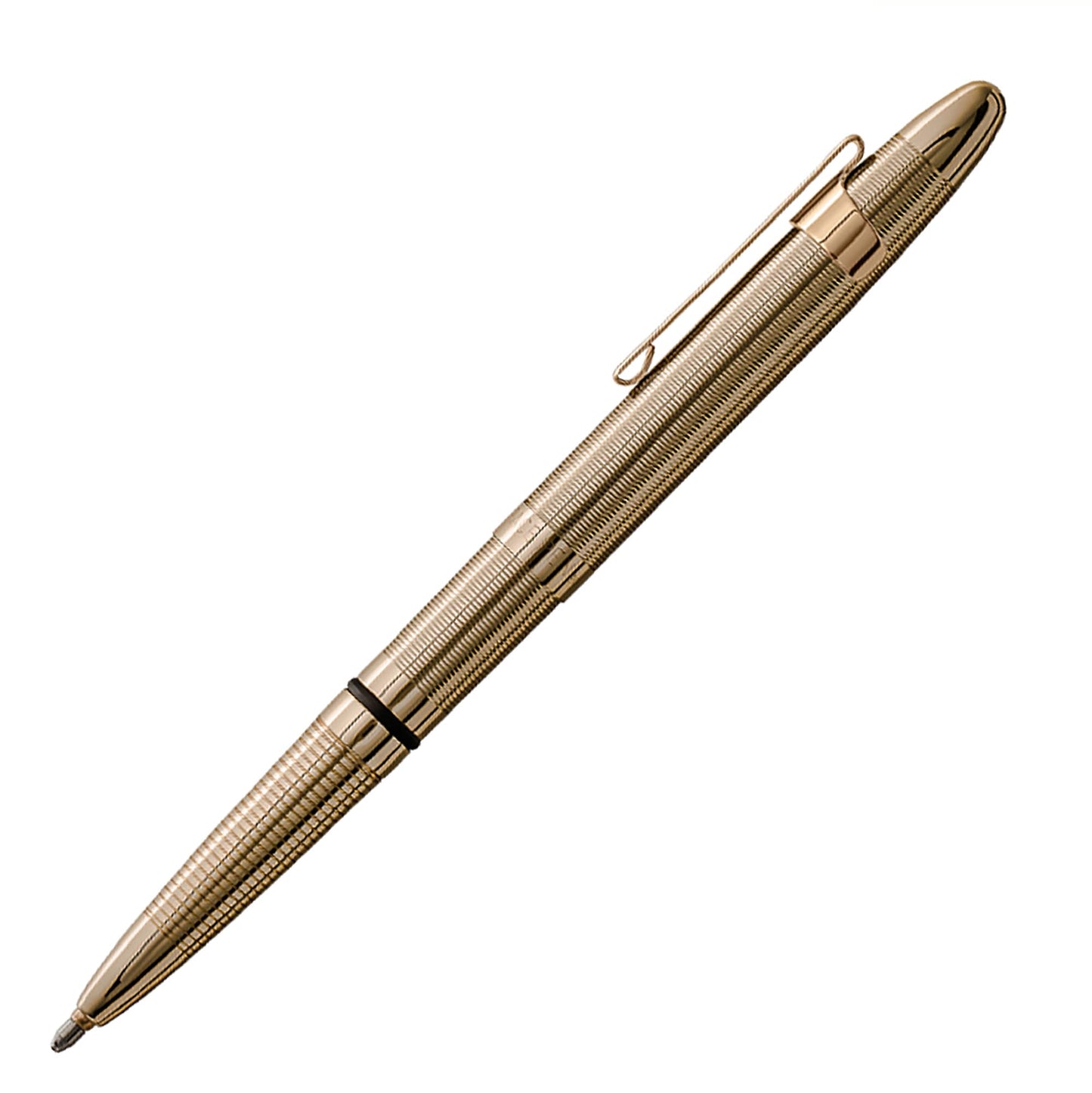 Fisher Space Pen Lacquered Brass Bullet Space Pen, Pressurized Ballpoint Pen, Compact Size, Writes Upside Down, Extreme Temperatures, Smooth Black Ink, Medium Point, Pocket Clip, Gift Box, Made in USA
