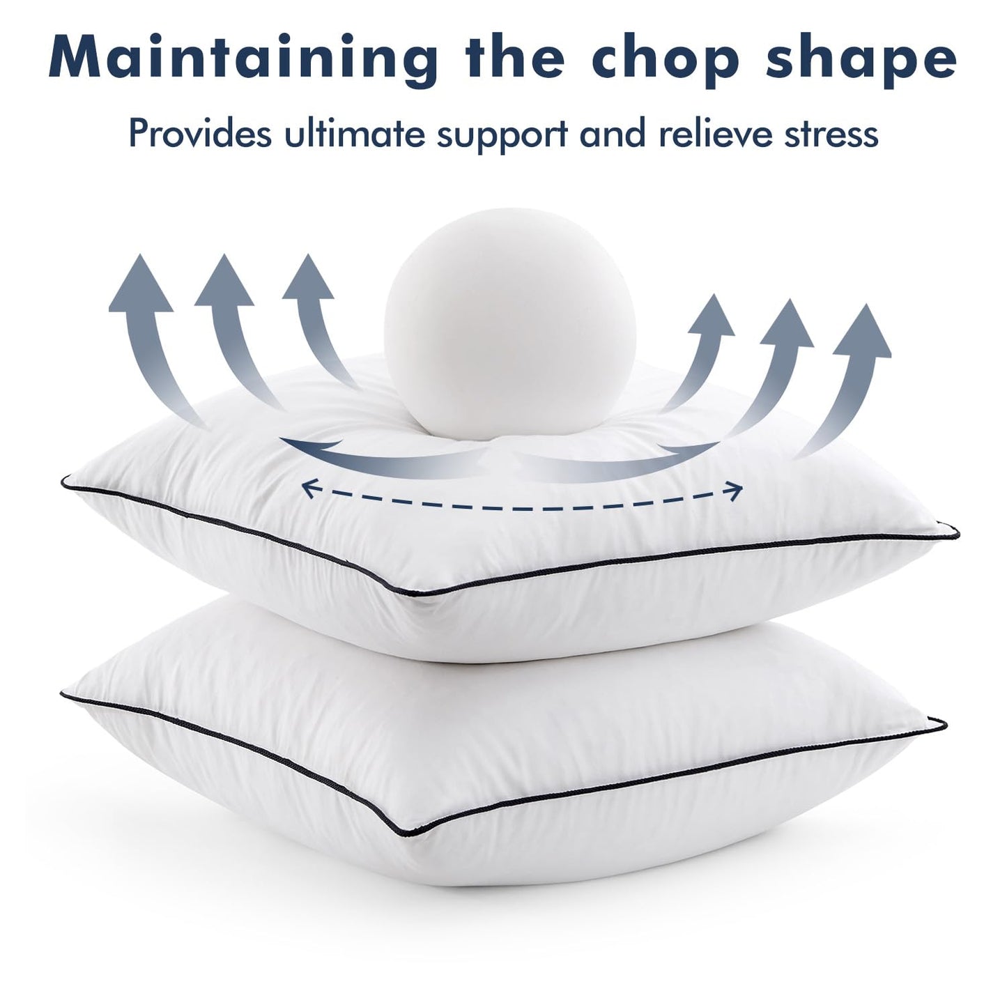 MIULEE Goose Feather Down 20x20 Pillow Insert Set of 2 with 100% Down-Proof Cotton Cover, Soft Fluffy Decorative Pillow for Sofa Bed Couch Living Room White