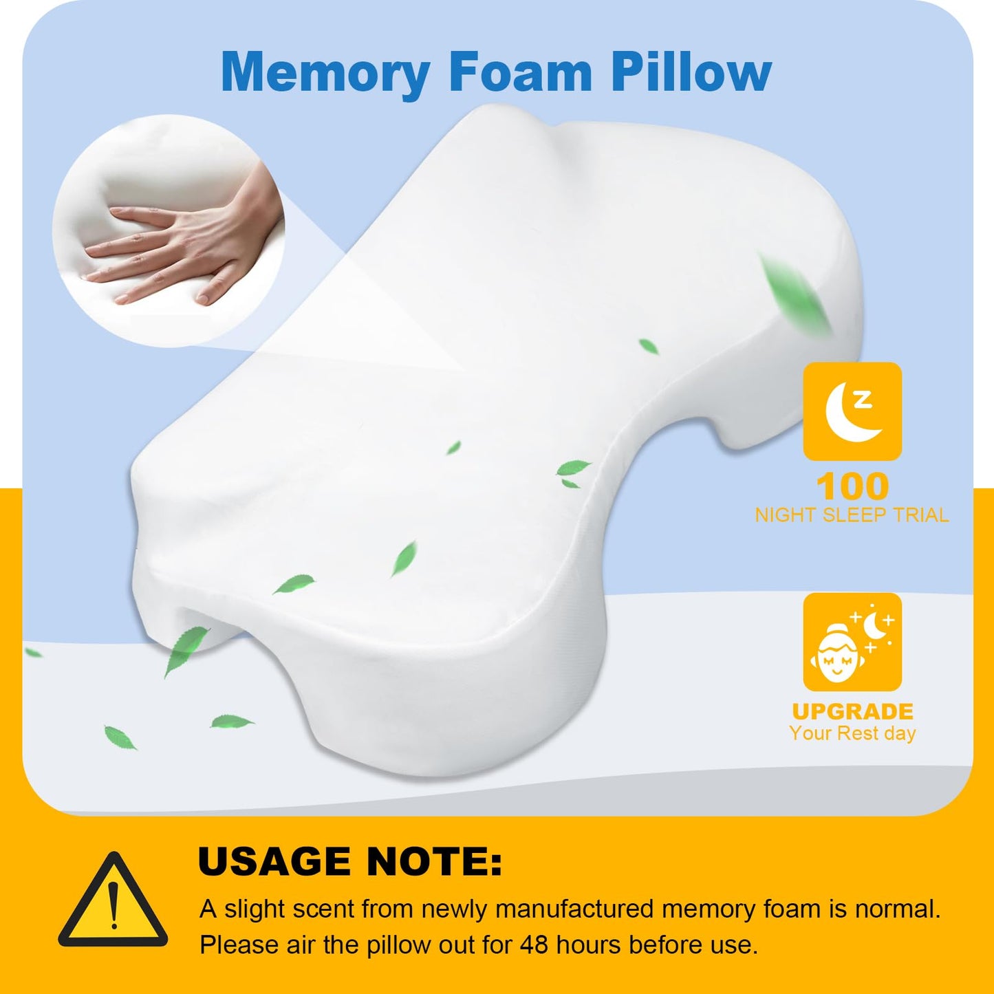 Funpkoser Side Sleeper Pillow with Arm Holes, Memory Foam Pillow for Neck Shoulder Cervical Pain Relief, Ergonomic Arm Holes Positioner Cooling Bed Pillows for Side Sleeping (Light Grey)