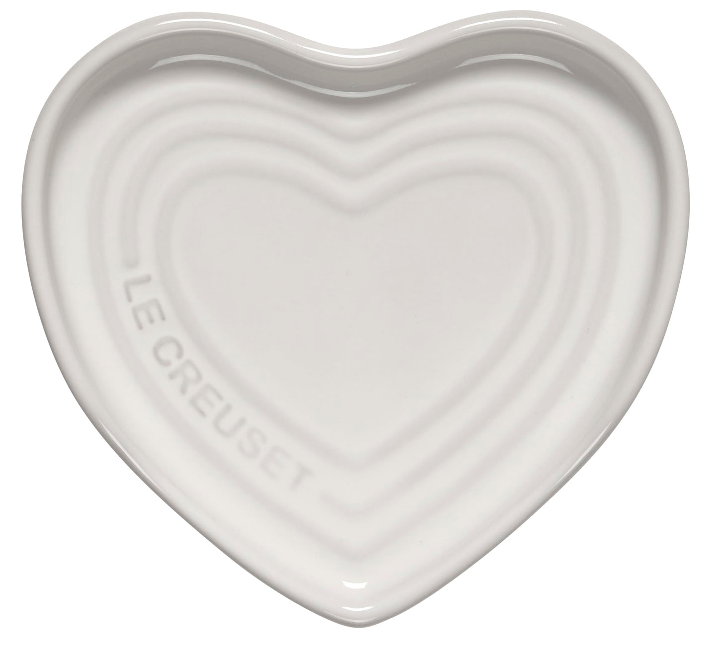 Le Creuset Stoneware Heart Shaped Spoon Rest, 5", White