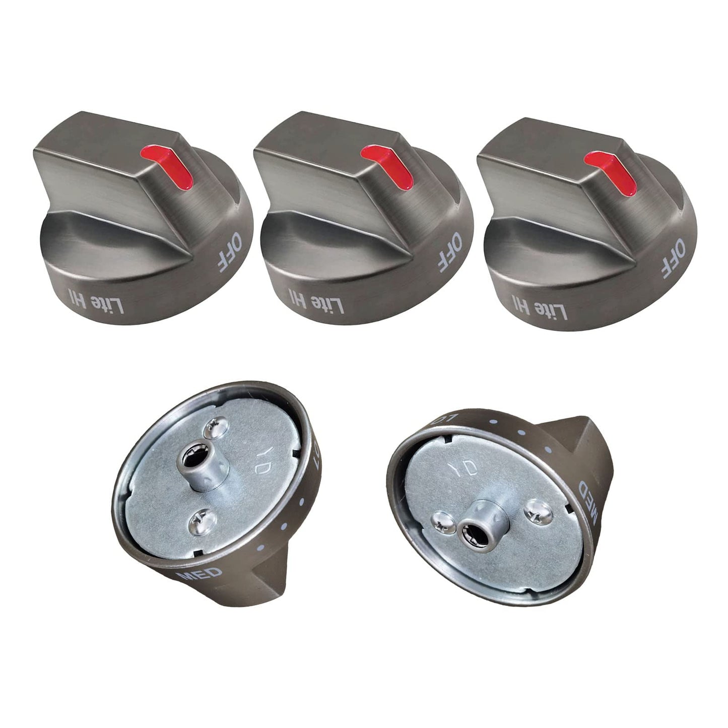 𝙐𝙥𝙜𝙧𝙖𝙙𝙚𝙙 𝗦𝗮𝗺𝘀𝘂𝗻𝗴 𝗦𝘁𝗼𝘃𝗲 𝗞𝗻𝗼𝗯 Replacement | Gas Range Oven Burner Stove Knob for Samsung NX58M6850SG, NX58J7750SG, NX58J5600SG, NX58K7850SG NX58K7850SG - 5 Pack