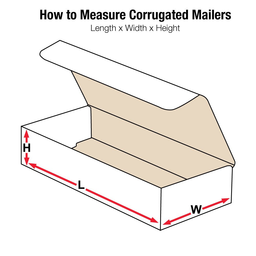 BOX USA Mailer Boxes Medium 12"L x 4"W x 2"H 50-Pack - Corrugated Cardboard Box for Shipping, Moving, Mailing, Packing, Packaging and Storage