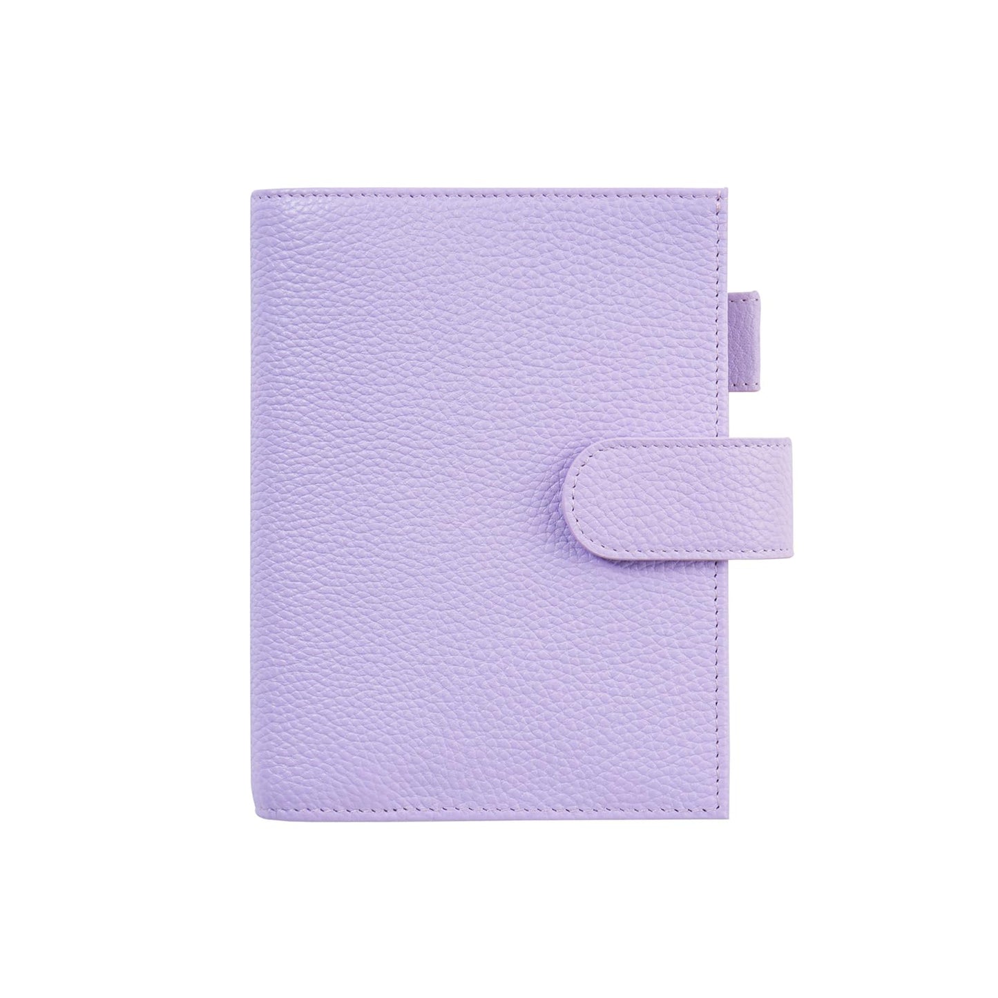 Moterm Leather Cover for A6 Notebooks - Fits Hobonichi Original, Stalogy and Midori MD Planners, with Pen Loop, Card Slots and Back Pocket (Pebbled-Lavender, A6+)