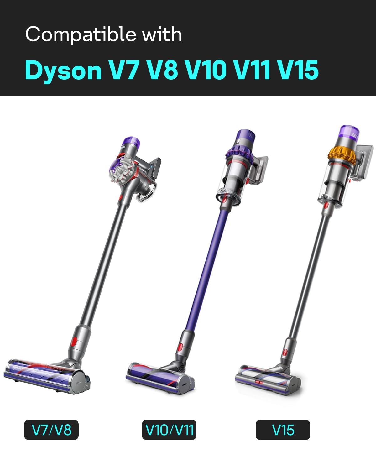 Leemone Replacement Wand Quick Release Wand for Dyson V7 V8 V10 V11 V15 Cordless Stick Vacuum Cleaner Extension for Dyson V11 V10 V8 V7 Handheld Trigger(Grey)