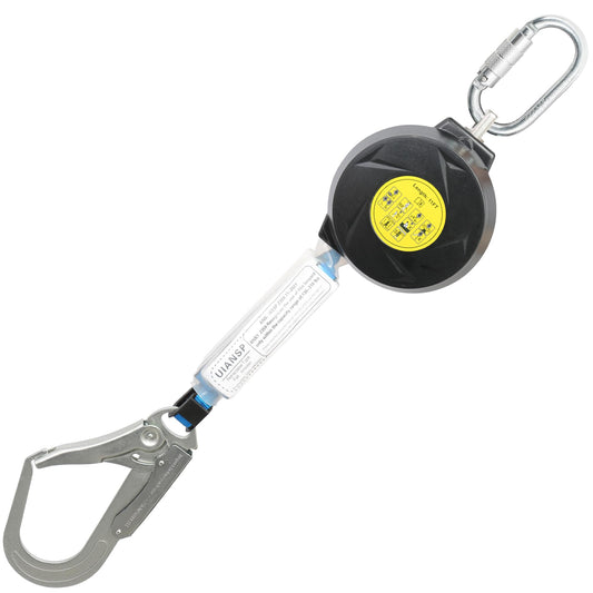 11FT Self Retracting Lifeline Fall Protection Retractable Safety Lanyard Rectracting Lifeline Personal Fall Arrest Protection ANSI Self Retractable Gear for Roofing Construction(Big Hook)