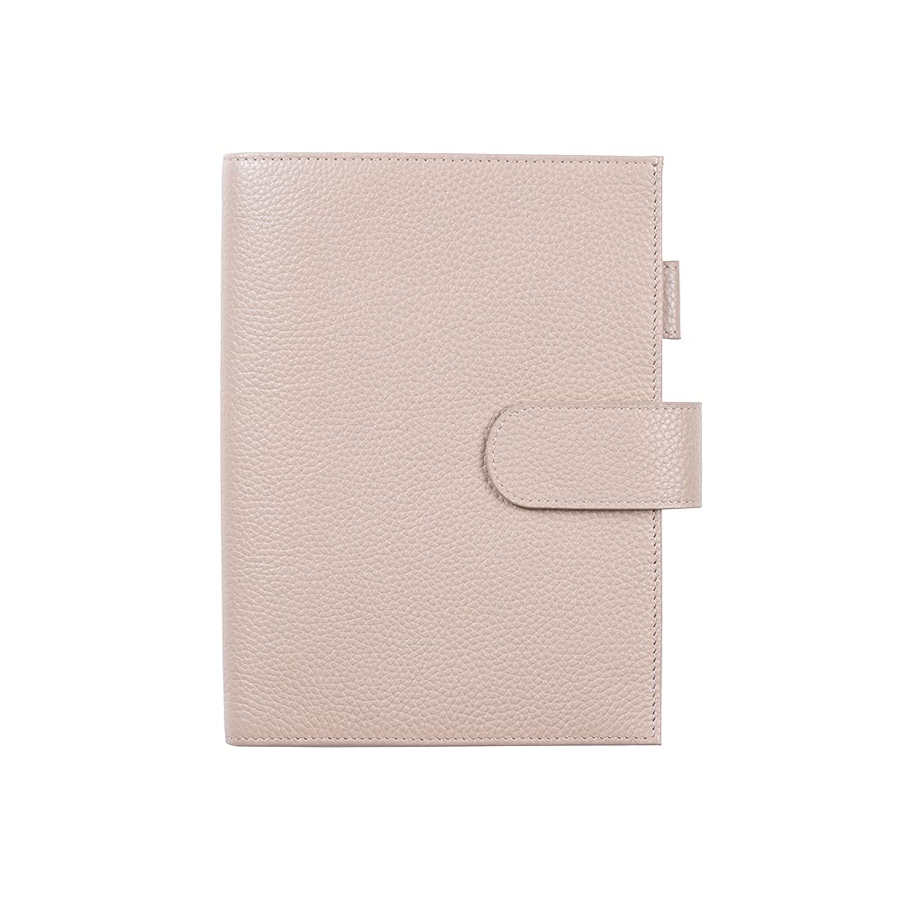 Moterm Leather Cover for Stalogy B6 - with Back Pocket, Pen Loop and Card Slots (Pebbled-Taupe, B6+)