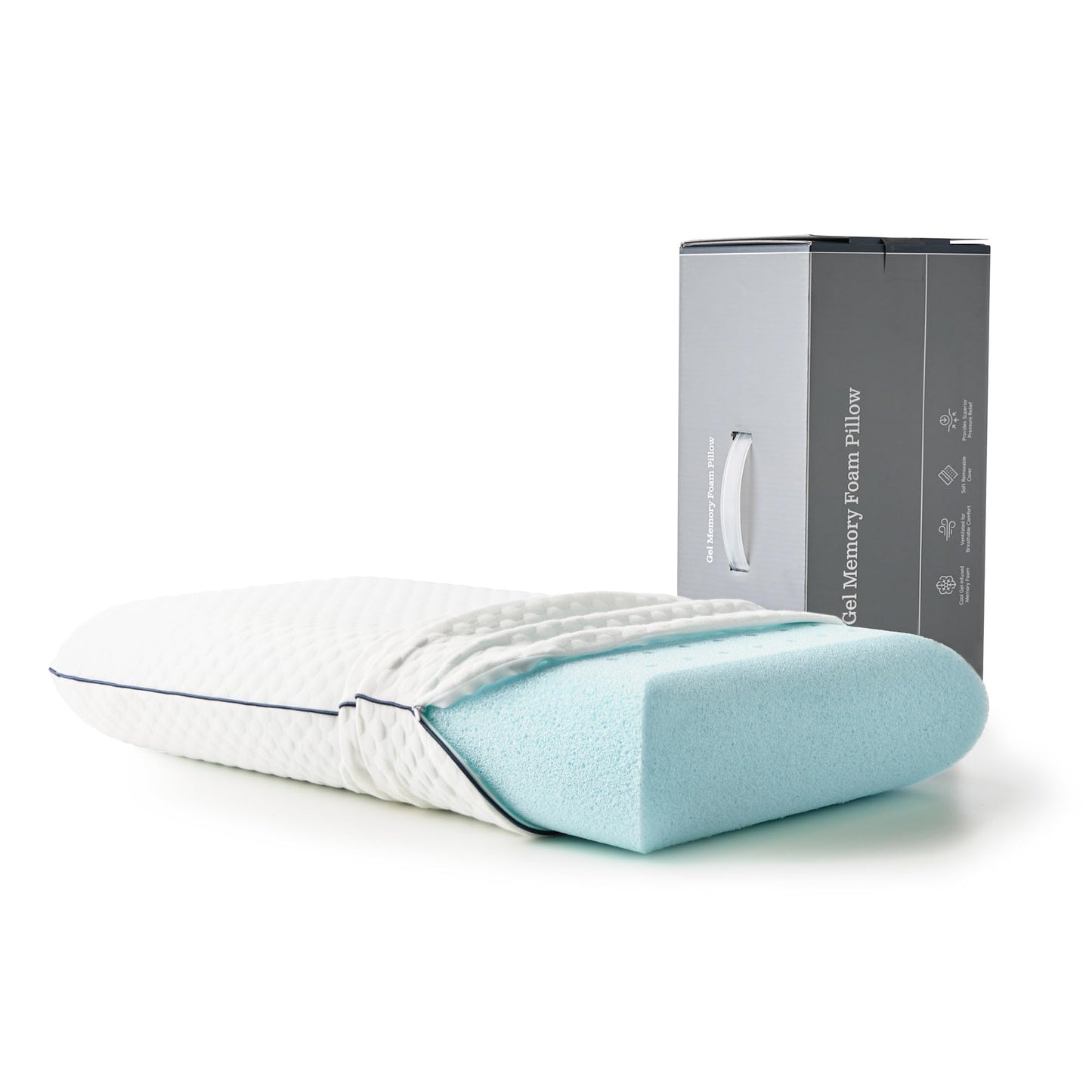 Weekender Gel Memory Foam Pillow - Standard Size - 1-Pack - Medium Firm Feel - Neck and Shoulder Support - Side & Back Sleepers - Home, Hotel, & Hospital Essentials - CertiPur Certified