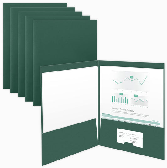 The Gallery Collection, 25 Count, Green, Two Pocket Presentation Folders, Perfect for Sales Material, Important Documents & More (9 x 12)
