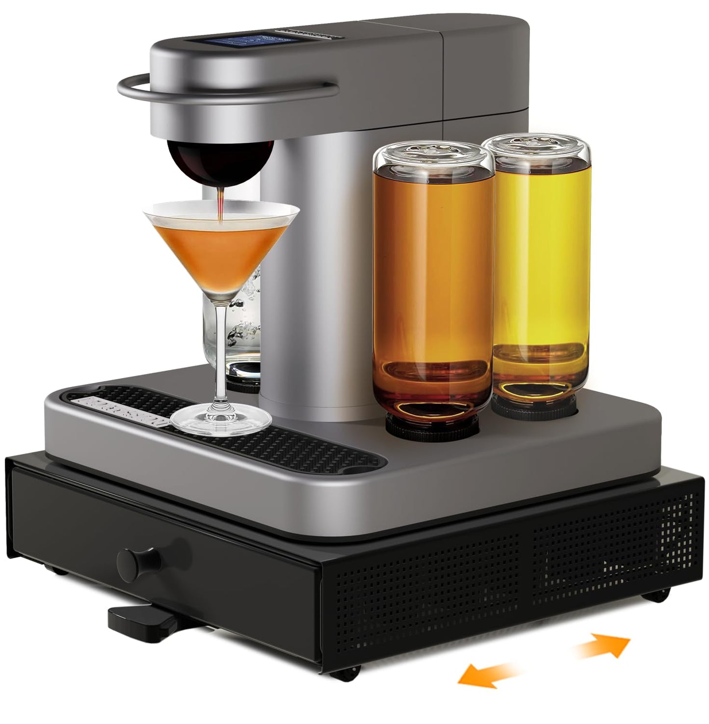 Dfynest Cocktail Capsule Storage Drawer Organizer - Compatible with Bartesian Cocktail Maker - BEV Black Decker Cocktail Maker - Holds Up to 36 Capsules - Home Bar Accessories for Cocktail Maker,Black