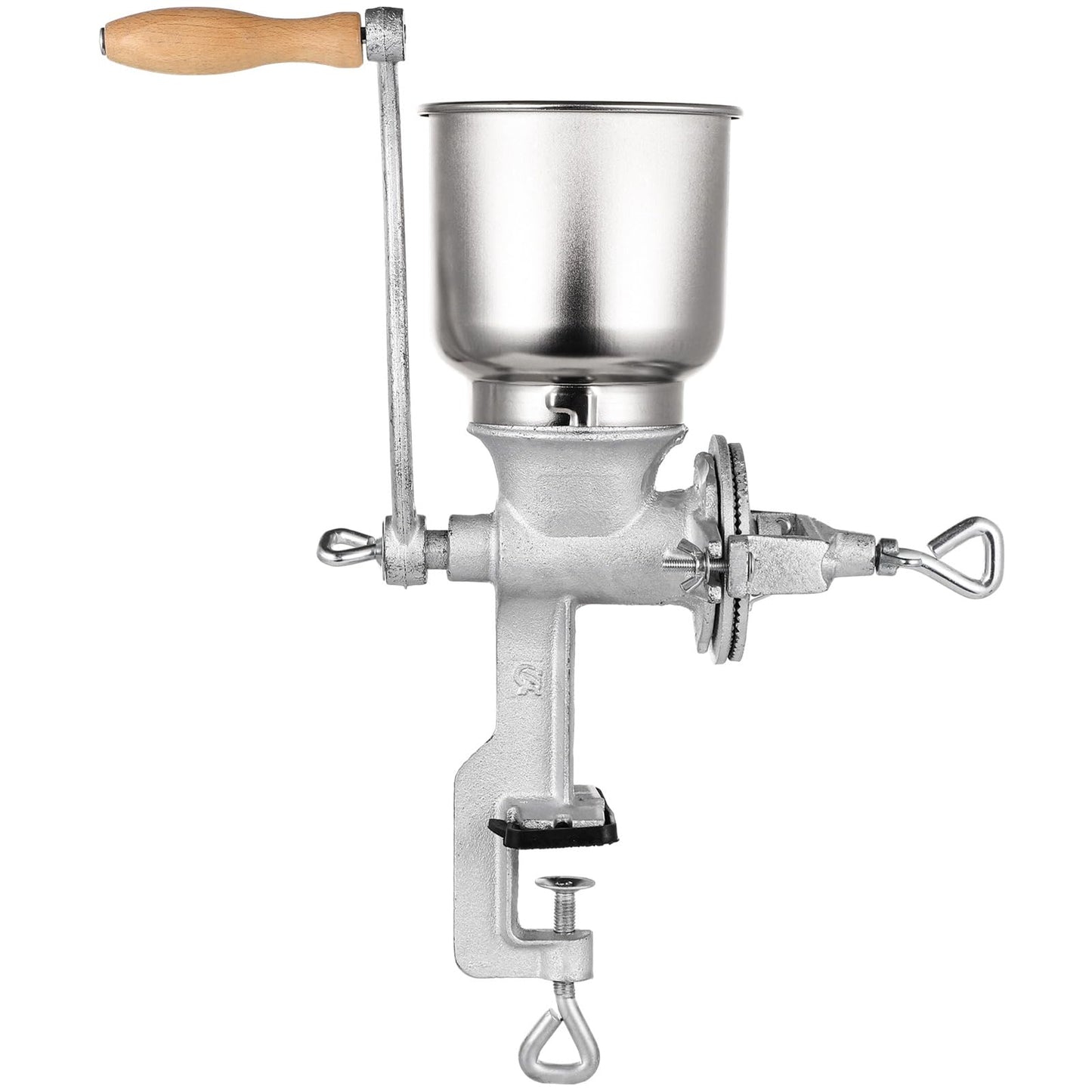 High Hopper Corn Grinder, Iron Grain Grinder Manual Coffee Grinder, Hand Grinder with Large Hopper for Barley Wheat Berries Coffee Chickpeas Pepper Dried Beans, Animals Feed Home Brewing