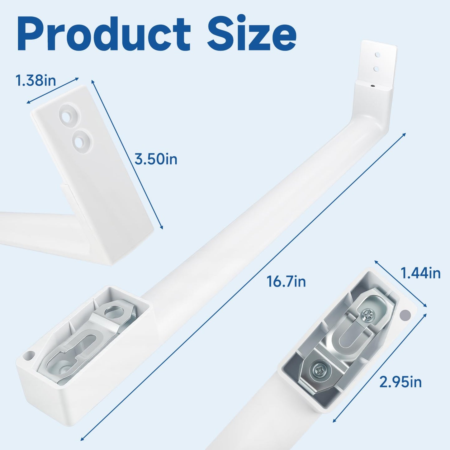 LEYURISE Replace WR12X32352 Refrigerator Door Handle Set Replacement Door Handle Assembly (White) Compatible with GE Refrigerator Replace#: WR12X48765 WR12X21157 WR12X27039