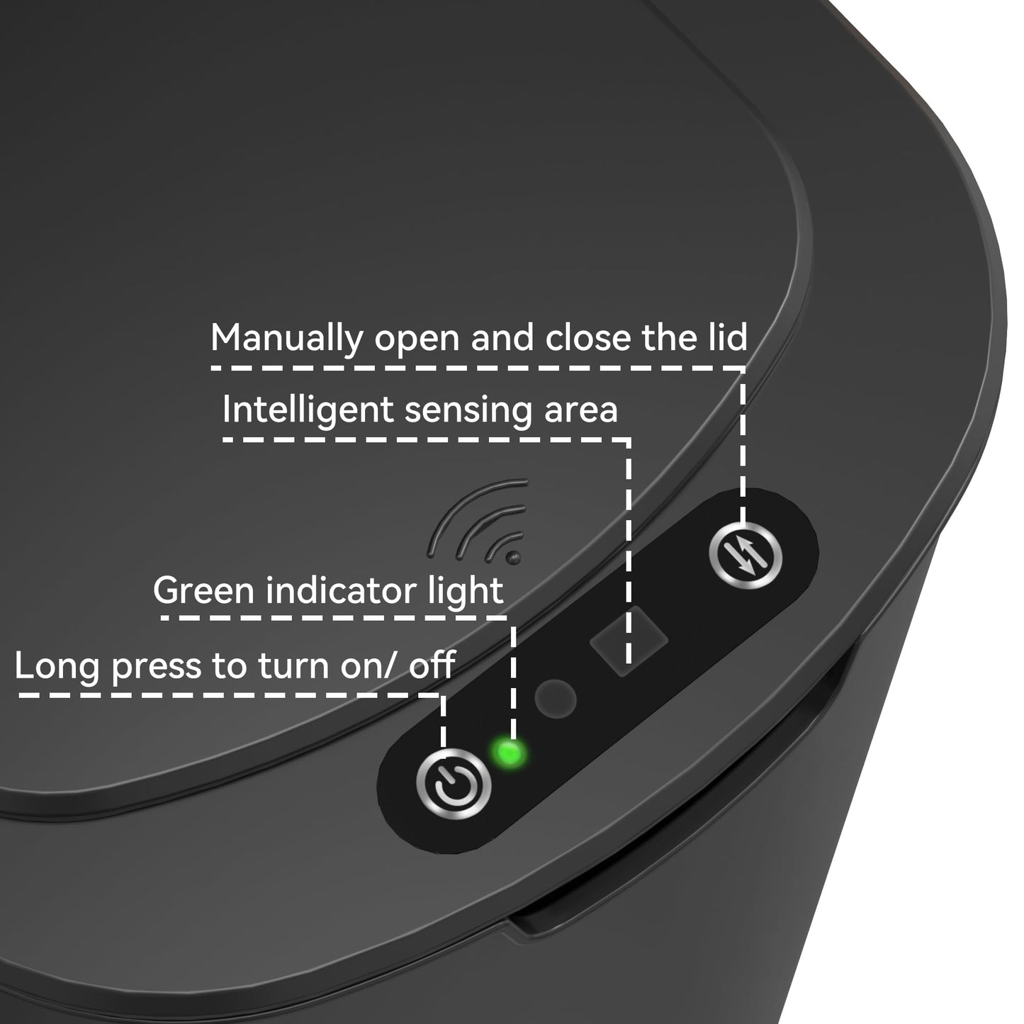 LJIACLEA 5 Gallon Motion Sensor Bathroom Trash Can Automatic Garbage Cans with Lid Touchless Smart Slim Plastic Trash Bin for Kitchen, Bedroom, Toilet, Office, Living Room
