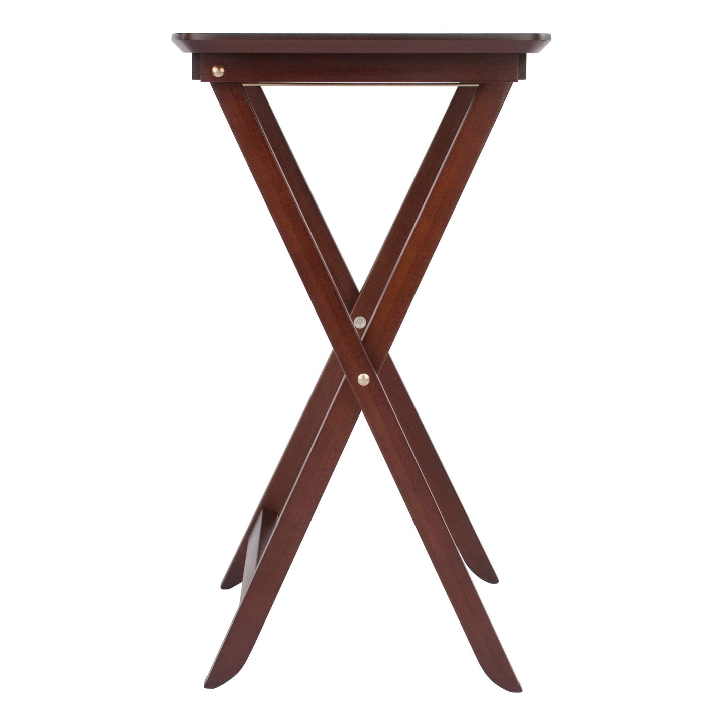 Winsome Darlene Set of 2 Foldable Snack Tables, 26" in Walnut, Easy to Store Portable Fold Up Table Set for Kitchen, Living Room TV Dining, Crafts, Puzzles, Work From Home