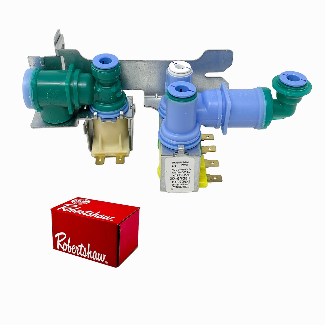 [242252702 Valve OEM Mania] 242252702 (K-76150) 241734301 WV2702 NEW OEM Produced for Refrigerator Water Valve Replacement Part Blue