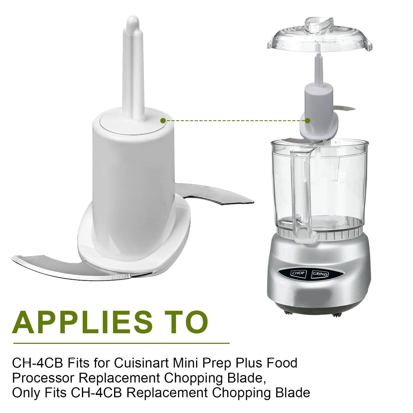 CH-4CB Fit for Cuisinart Mini Prep Plus Food Processor Replacement Chopping Blade, Only Fit CH-4CB Replacement Chopping Blade, Compatible with CH-4, CH-4BK, CH-4DC 4 Cup Chopper/Grinder Chopping Blade