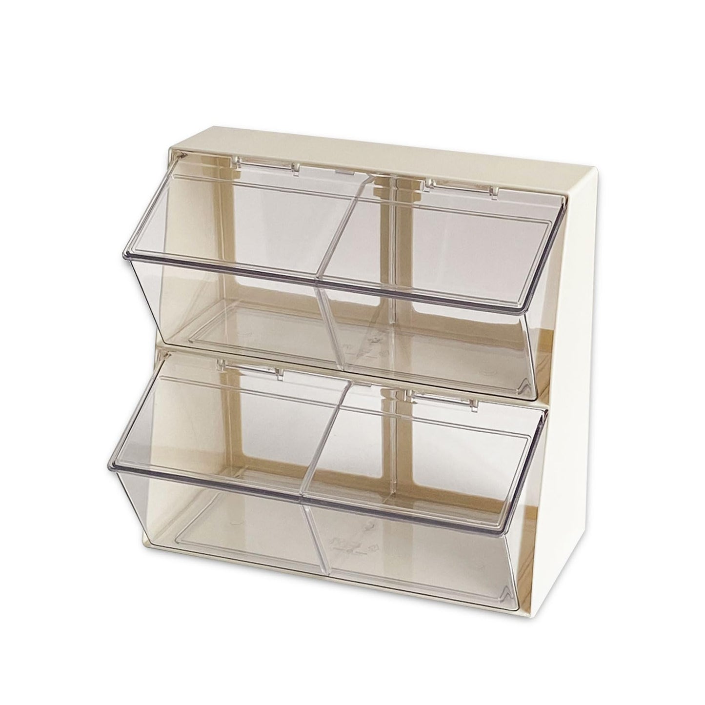 NINEWEEN Large Coffee and Tea Organizer with Lid, Plastic Creamer Holder for Coffee Bar, Coffee Accessories Storage Box for K Cups, Coffee Pod, Sugar Bags, Drinking Straw (White)