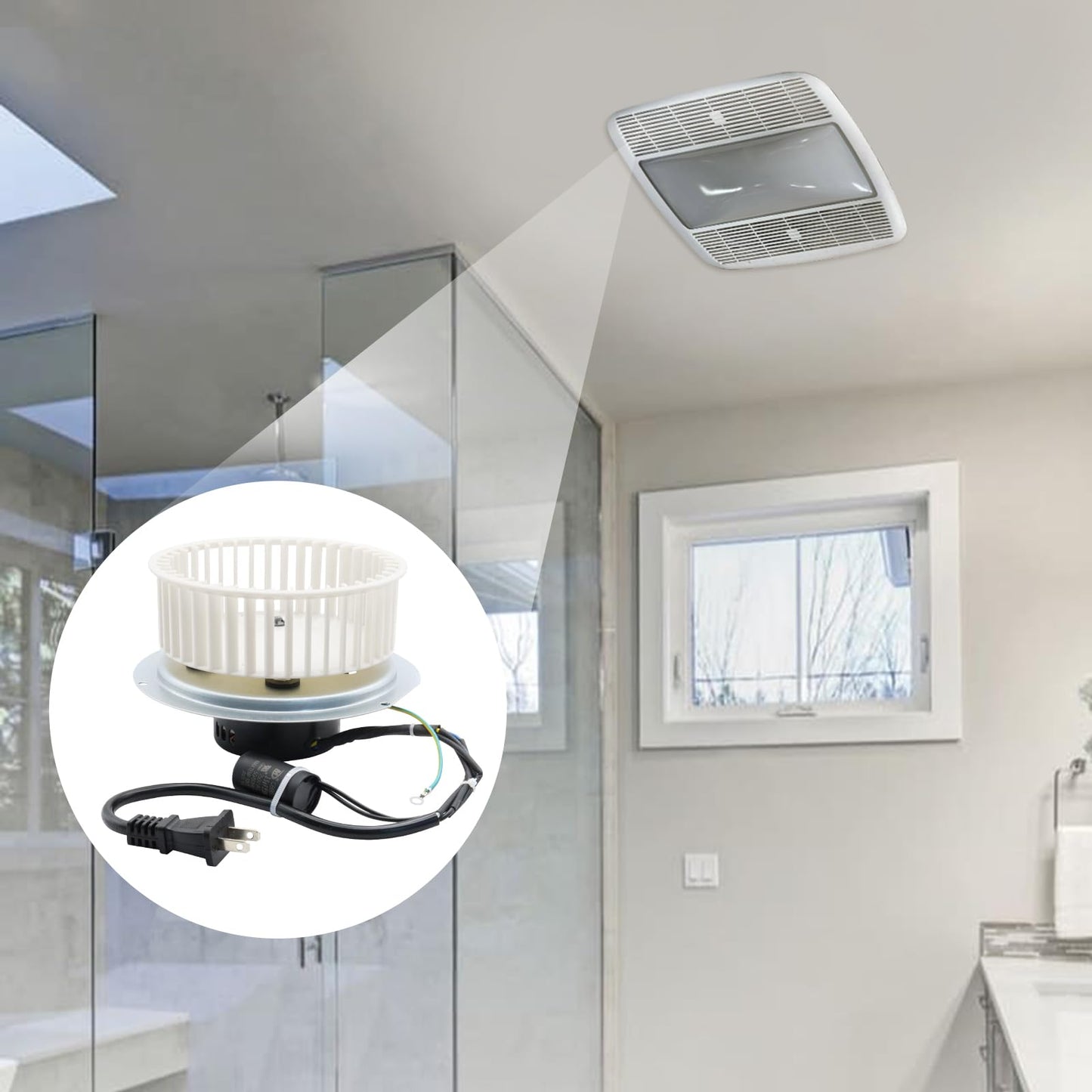 0696B000 Motor Assembly for NuTone QT100 and QT110 Series Fan,Motor Replacement for Nutone QT-110N-B QT-100L QT110N,JA2C394N for Nutone 0696B000 Bathroom Fan Replacement