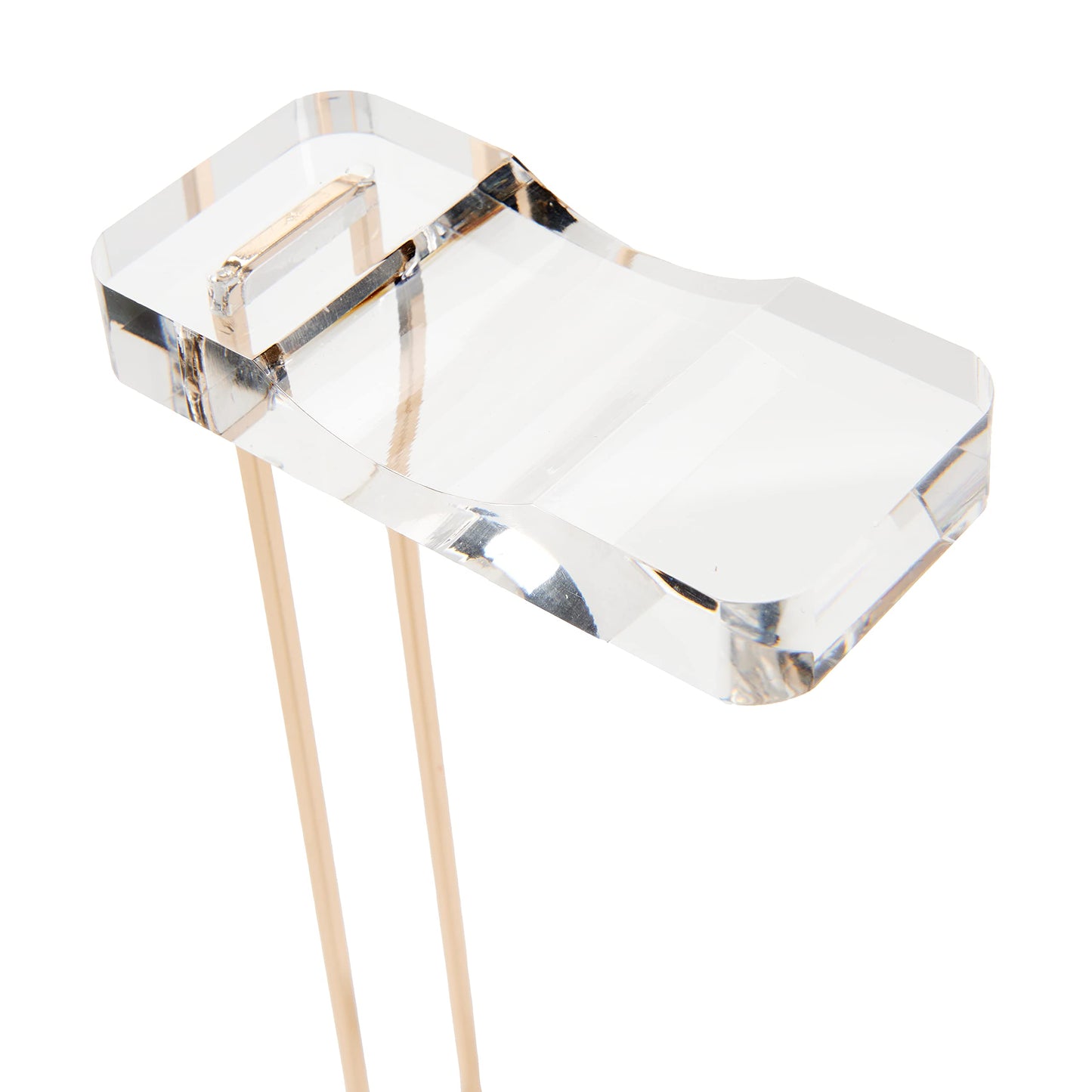 RUSSELL+HAZEL Acrylic Headphones Stand, Headset Holder, Office Accessories, Clear Acrylic with Gold Hardware, 4” x 5” x 10.5” (93922)