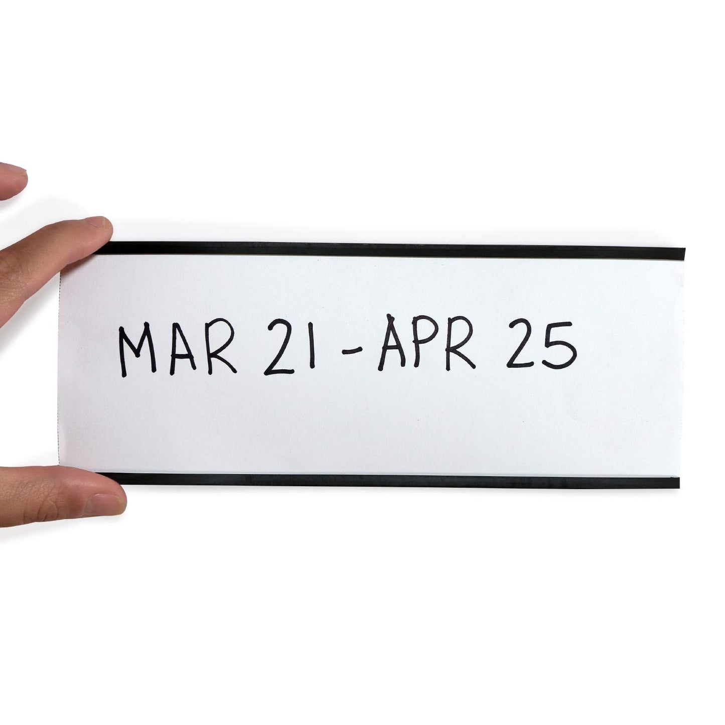SmartSign (10-Pack) Magnetic C Channel Card Label Holders - 3" x 8" Metal Racks and Shelf Label Holders with Paper Inserts