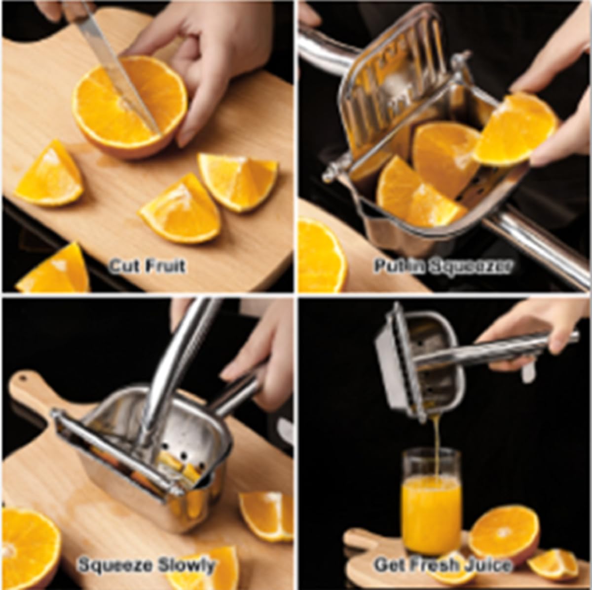 KYACHITOS Large Lemon Squeezer, 304 Stainless Steel Citrus Juicer, Heavy duty Manual Juicer For Citrus, Orange, lemon and Other Fruit