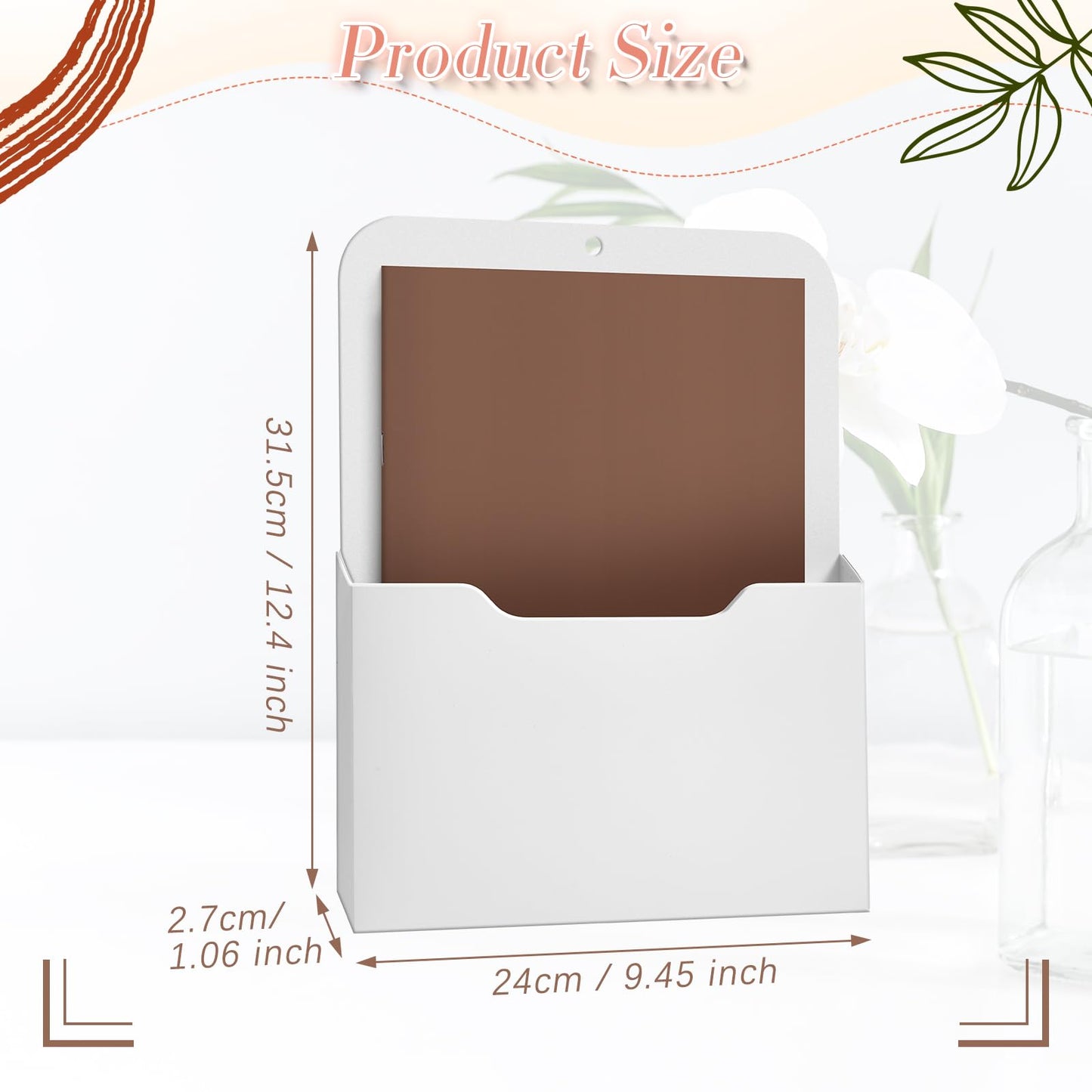 Epakh 6 Pack Magnetic File Holder Magnetic Paper Holder Organizer Wall Mounted Mail Magazine Storage Pockets for Refrigerator, Whiteboard, Office, Classroom, Mail Letters Paper(White)