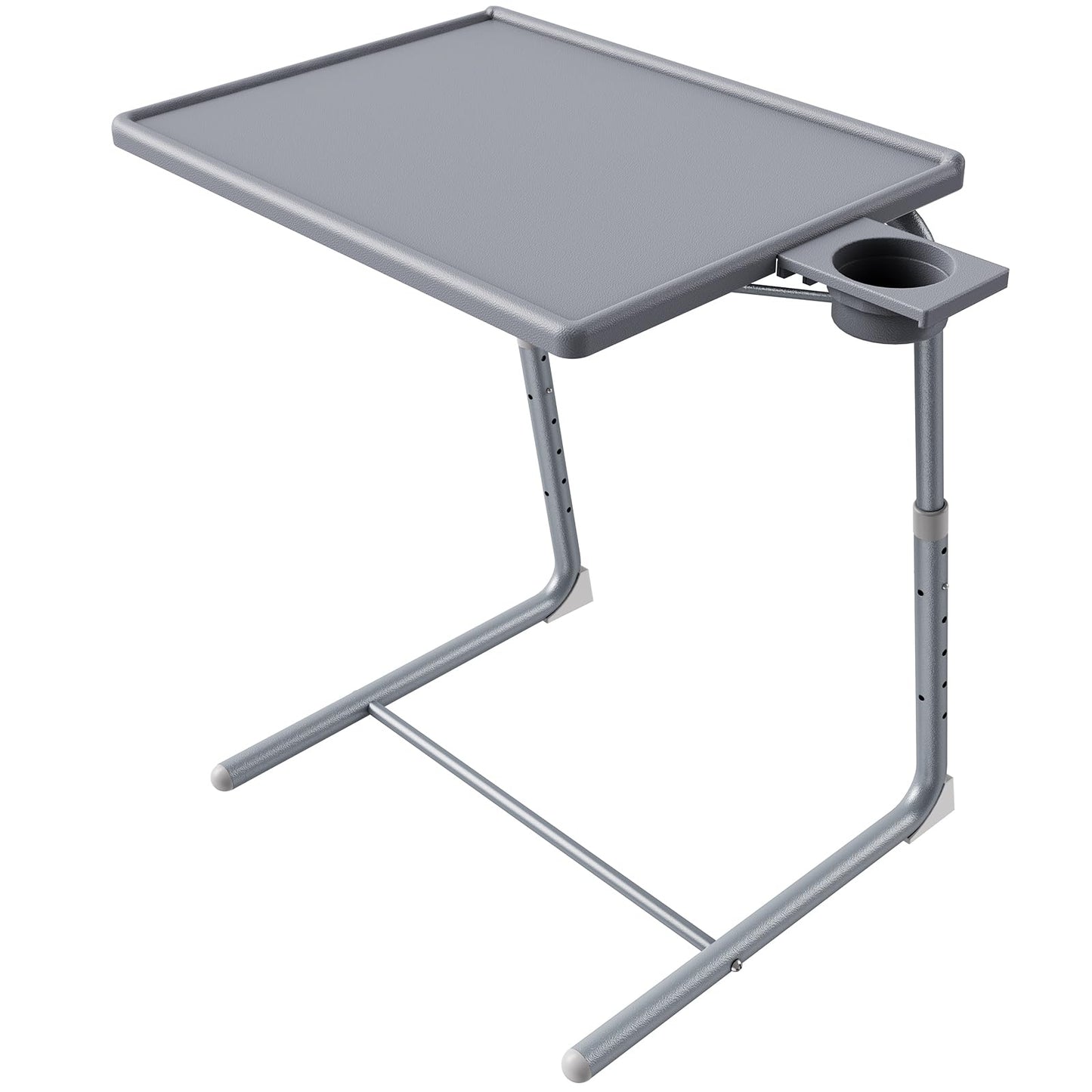 HUANUO Adjustable TV Tray Table - TV Dinner Tray on Bed & Sofa, Comfortable Folding Table with 6 Height & 3 Tilt Angle Adjustments (Gray)