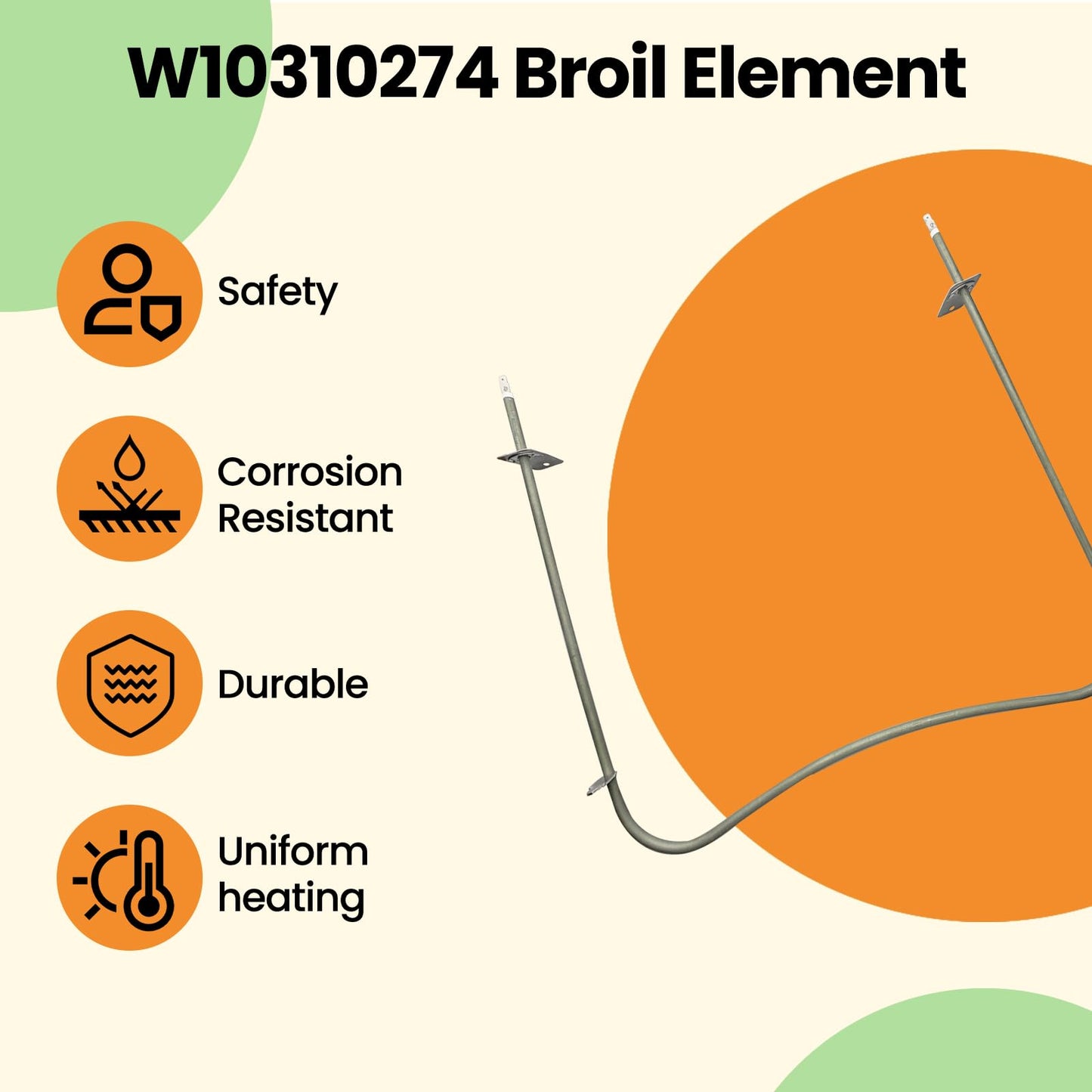 Xzionh W10310274 Bake Heating Element Compatible With Jenn-Air 30" Electric Slide-In Range. Replacement 1863288 AP6019234 PS11752540 EAP11752540 74010883