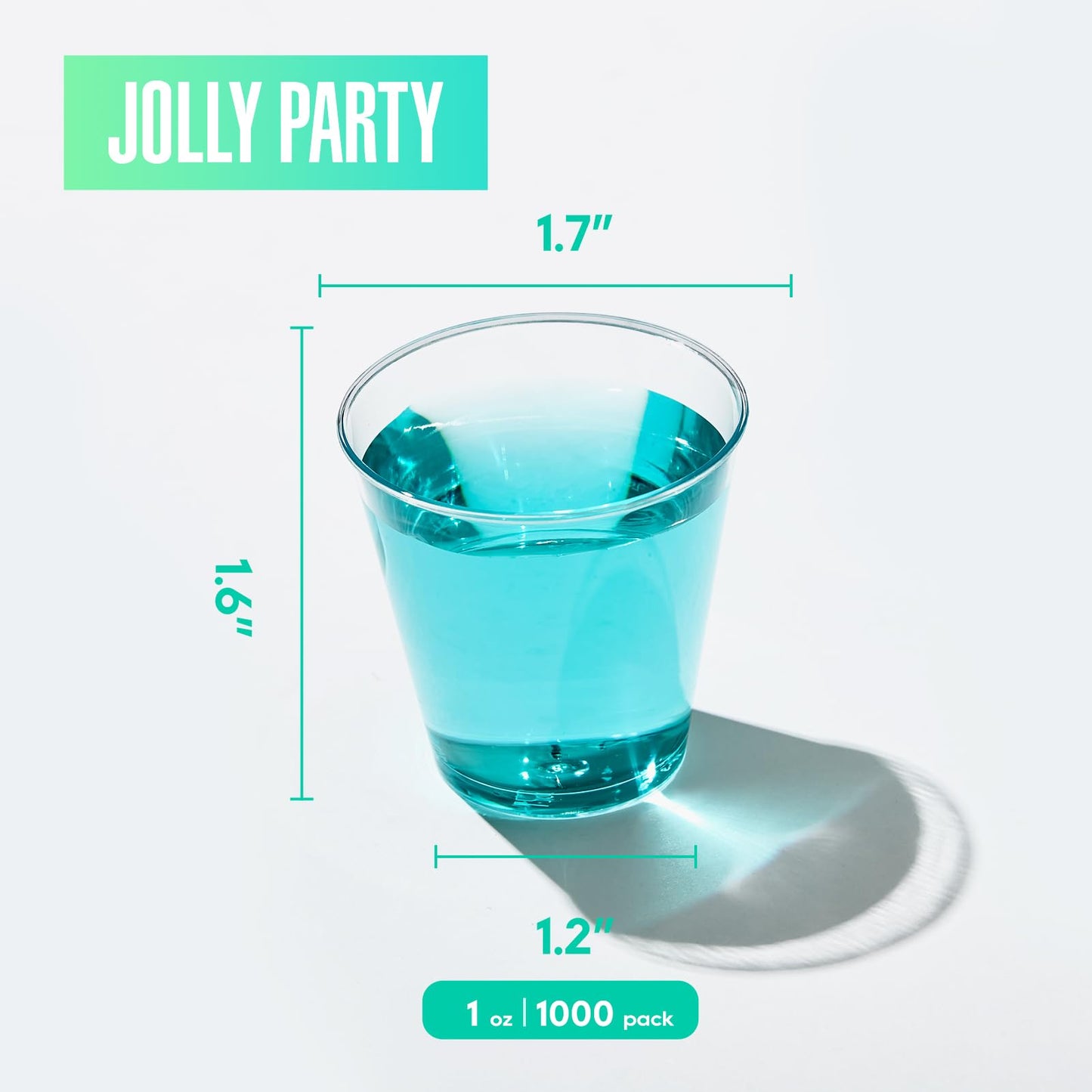 1 OZ 1000 Pack Plastic Shot Glasses, Disposable Cups, 1 Ounce Tasting Cups Party Cups Perfect for Whiskey, Wine Tasting, Food Samples, and Parties