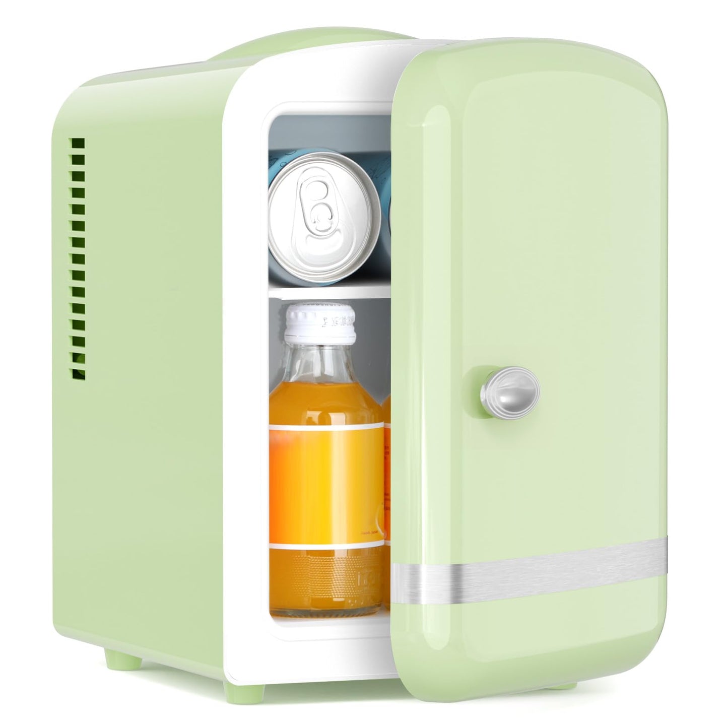 Antarctic Star 4L/6 Cans Compact Refrigerator,Portable Mini Fridge Skin Care,Cooler and Warmer for Bedroom,Car,Office & Dorm, Small Cooler for Cosmetics/Beverage/Food,GREEN