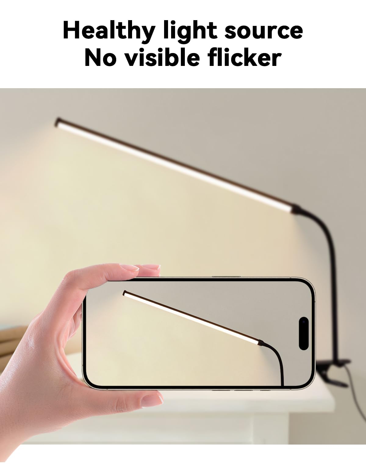 Buroraix 2 Pack LED Desk Lamp with Clamp, Dimmable Clip on Light for College Dorm Room, Eye-Friendly Reading Study Lamp for Students, Flexible Gooseneck Bedside Light, Home Office Desk Lights Bedroom