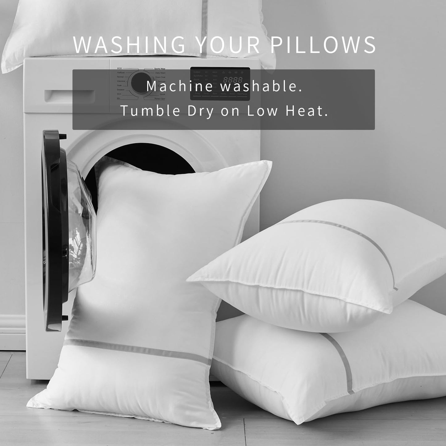 MUFEW Bed Pillows Standard Size Set of 2, Medium Firm Hotel Pillows for Sleeping, Cooling Pillows for Side & Back Sleepers, Down Alternative Filling, 20 x 26 Inches
