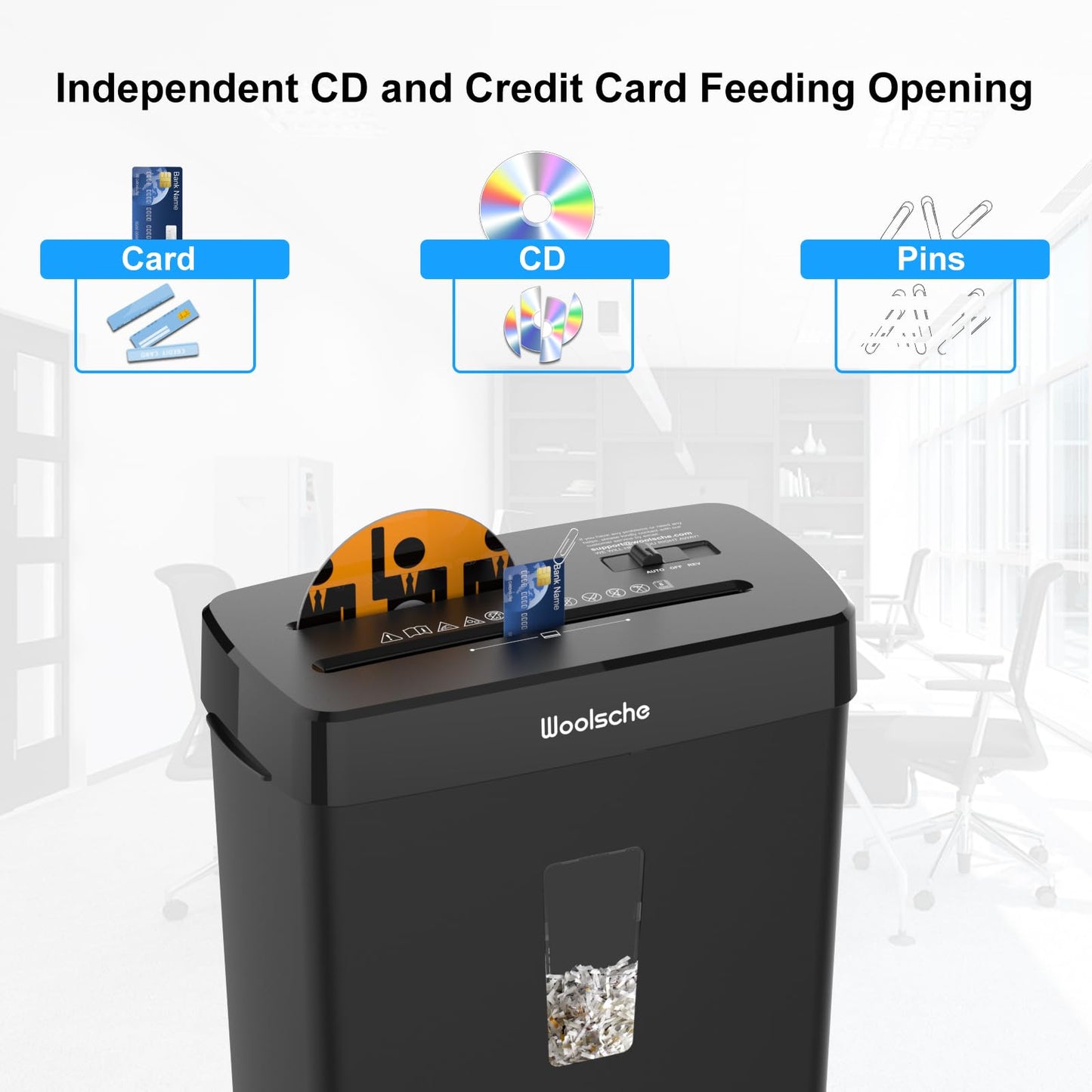 Paper Shredder for Home,10-Sheet Cross Cut with 13L Basket, P-4 Security Level,3-Mode Design - Shreds CD and Credit Card,Shredders for Home Use