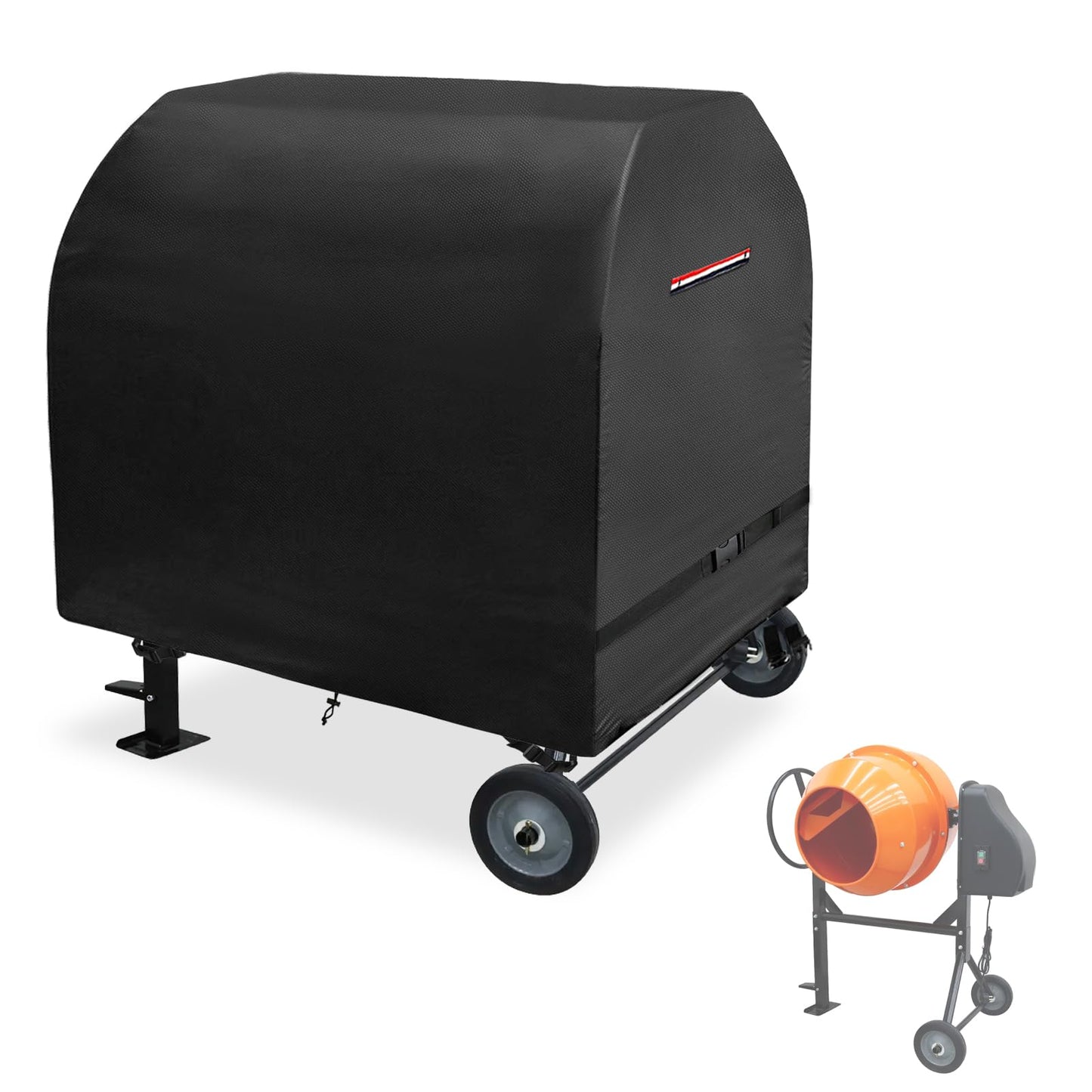Outdoor Concrete Mixer Cover, Heavy Duty Waterproof Cement Mixers Cover, Made of Heavy-Duty 600D Oxford, All Weather Cement Mixer Covers(50.5"Dx31.5"Wx48"H)
