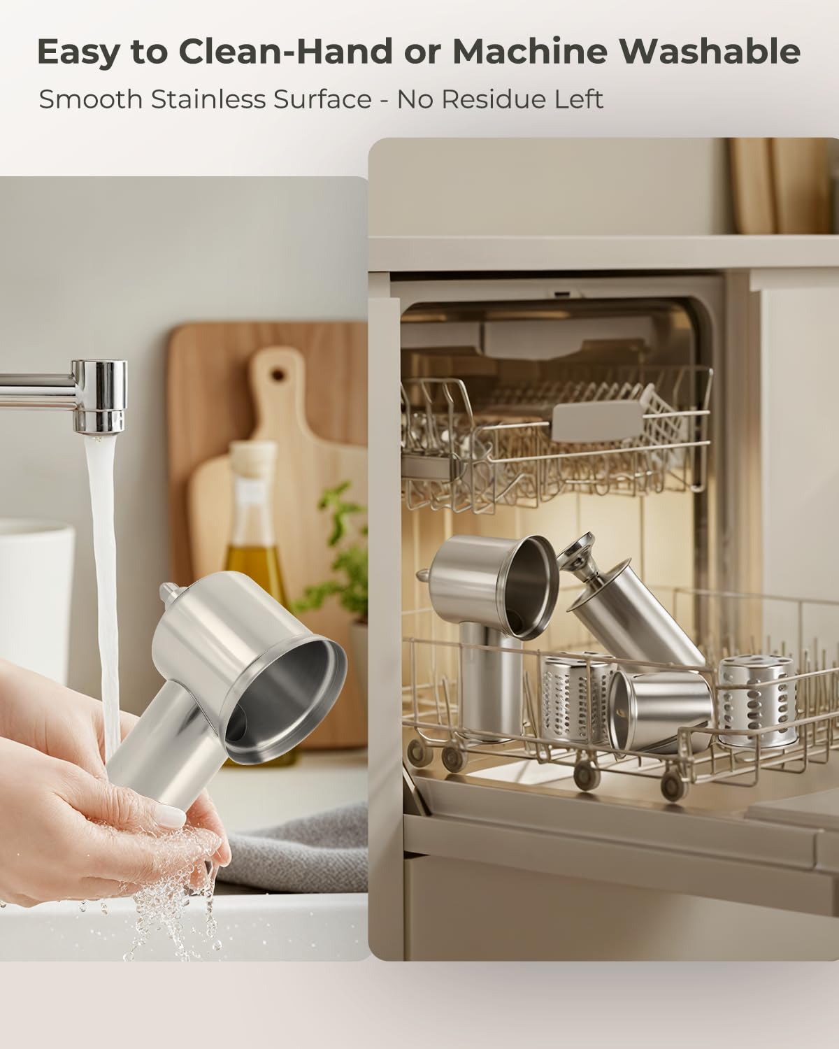 Stainless Steel Slicer Shredder Attachment for KitchenAid Stand Mixer, Large-Capacity Vegetable Slicer & Cheese Grater with 3 Stainless Steel Blades, Dishwasher Safe Food Processor Accessory by Rafbar