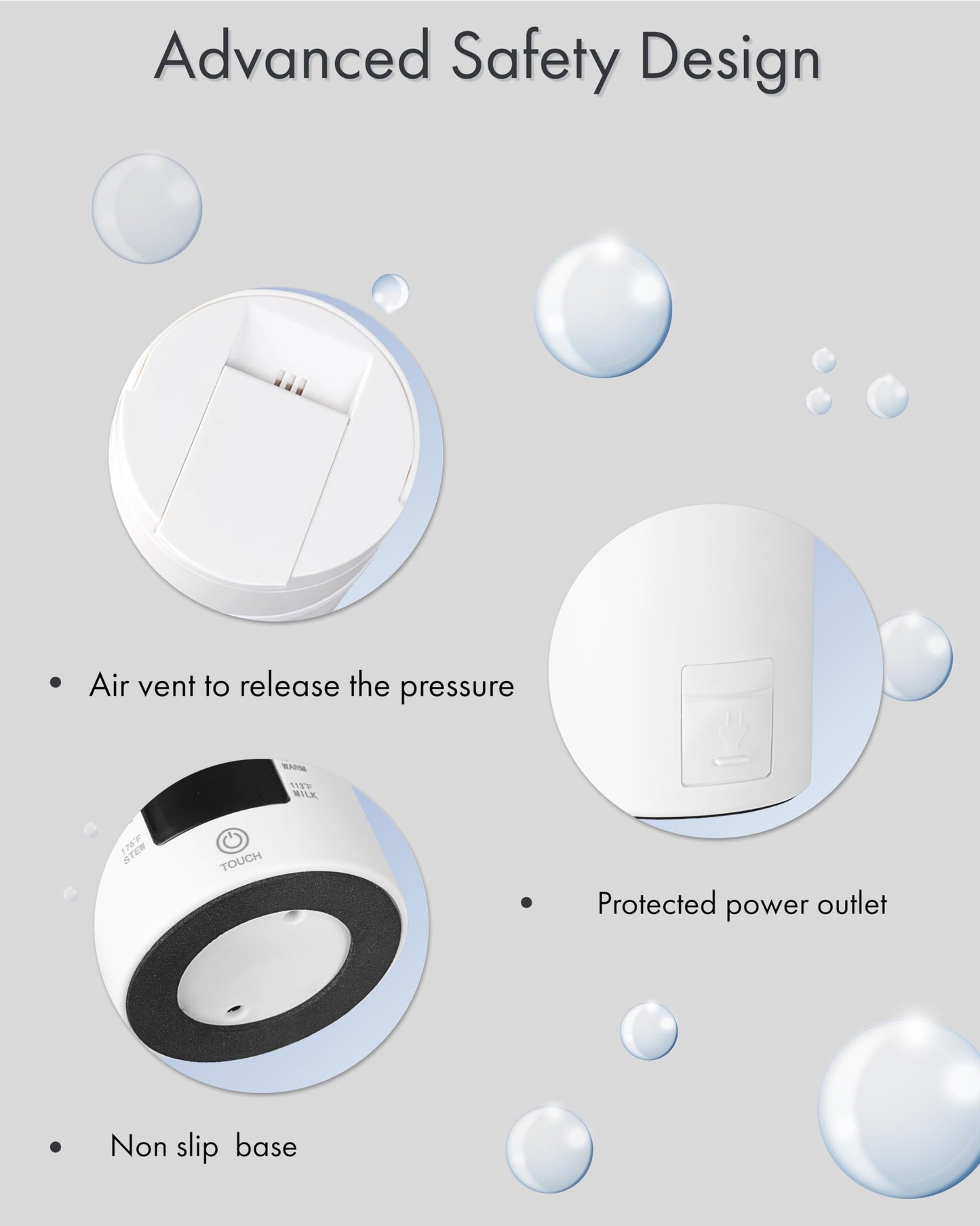 Pixiware Travel Kettle Lift Lid for Hot Water on the Go 450ml – Small Portable Mini Electric Kettle – 4 Smart Temp Presets – Auto Shut-Off – Leak-Resistant – Stainless Steel BPA-Free 304