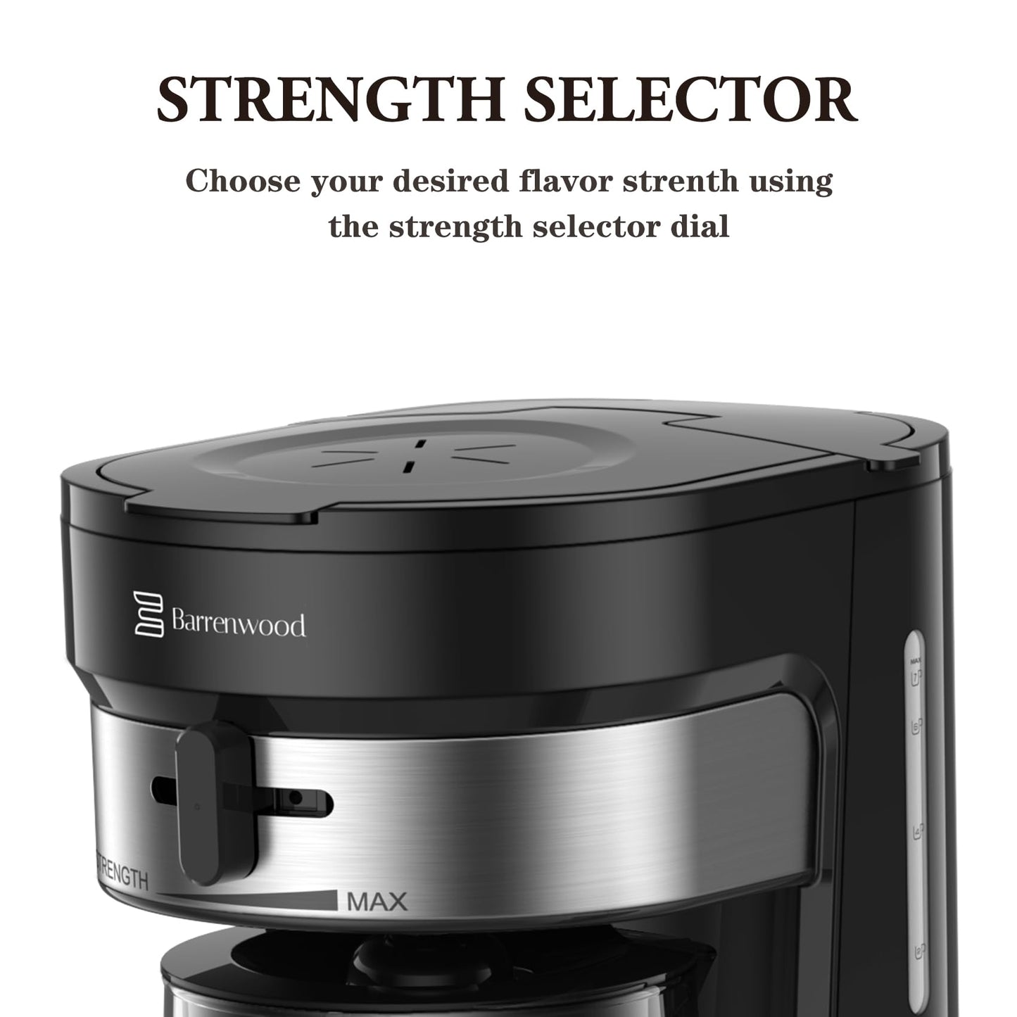 BARRENWOOD Ice Tea Maker with 2.5QT Cold Brew Coffee & Iced Tea Pitcher, Strength Selector, Reusable Filter for Lemonade, Fruit Infused Water (Black)