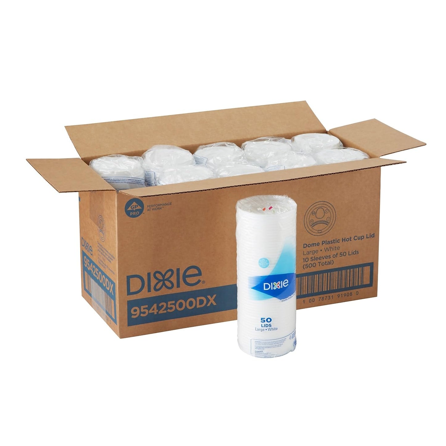 Dixie 9542500DXCT Dome Lids, f/PecfecTouch Cup 12/16 oz., 10PK/CT, WE