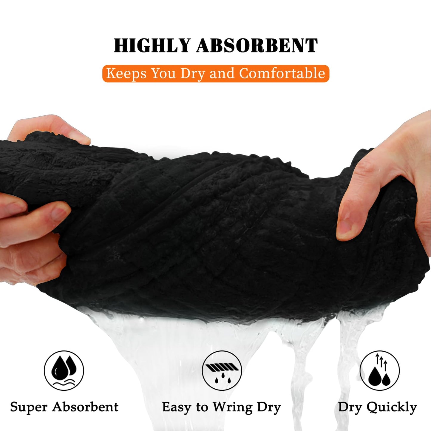 Lunoku Bath Towels Set of 4 Extra Large 35 x 70 Inches,Luxury Thick High Absorbent and Quick Dry Bath Sheet,Ultra Soft Microfiber,Bathroom,Beach,Yoga,Sport,SPA,Fitness (Black)