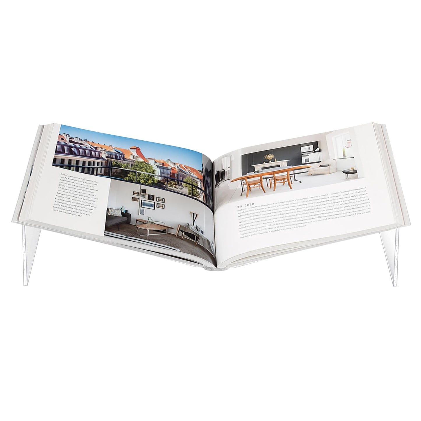 Sintuff Extra Large Acrylic Open Book Display Stand 19.63" W X 12" D X 3.5" H, Open Bookstand Holder for Display and Reading Cookbooks, Art Books, Bibles, Magazines