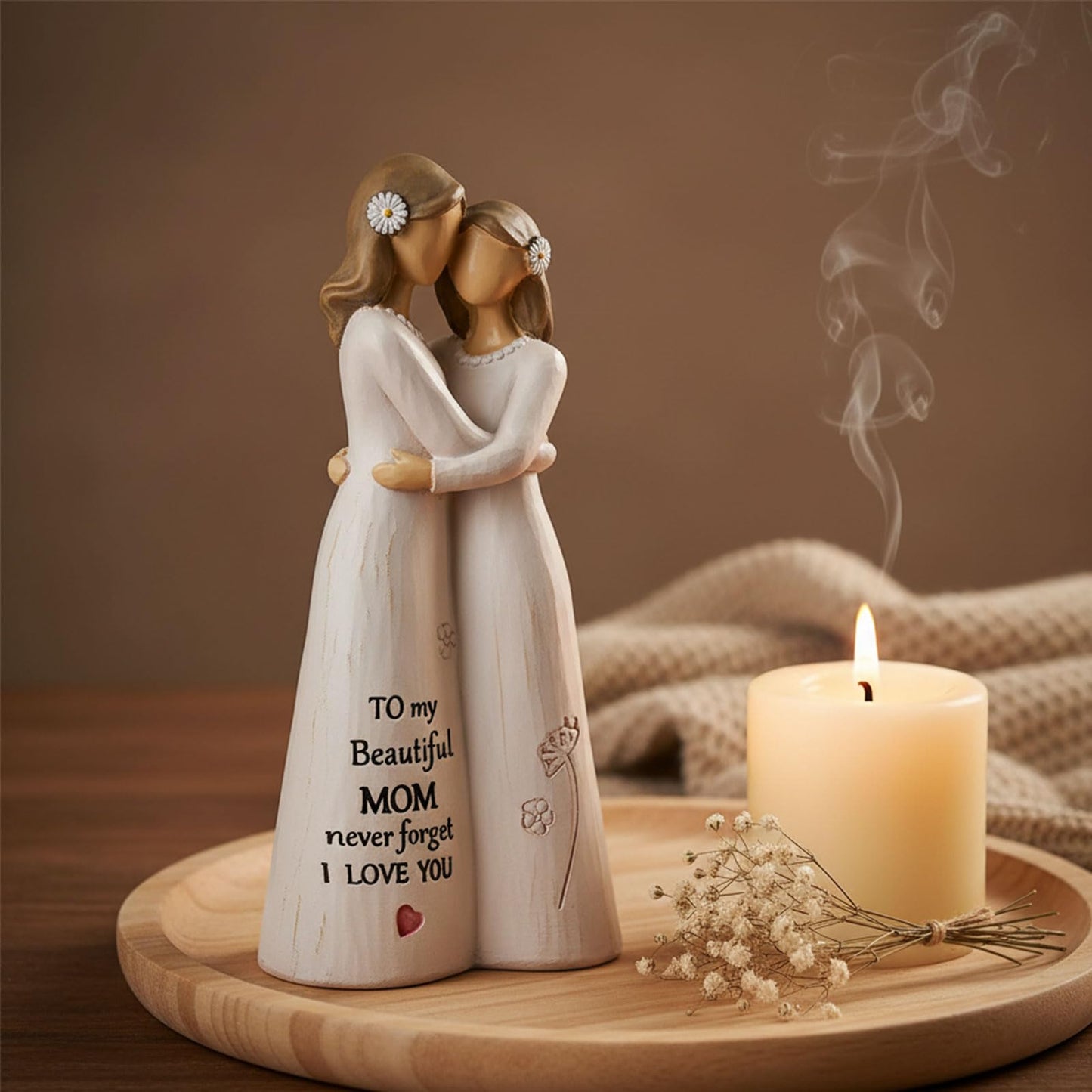 NAN ZAI NAN FANG Gifts for Mom from Daughter Mother Daughter Figurine 5.5" Resin Hand-Painted Sculpture Mothers Day Birthday Thanksgiving for Moms Home Decor Figurines