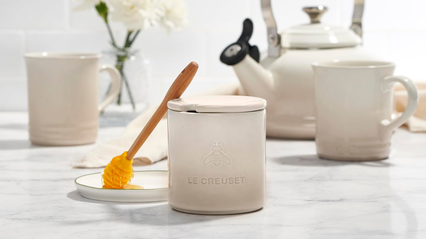 Le Creuset Stoneware Honey Pot, 14 oz., Meringue