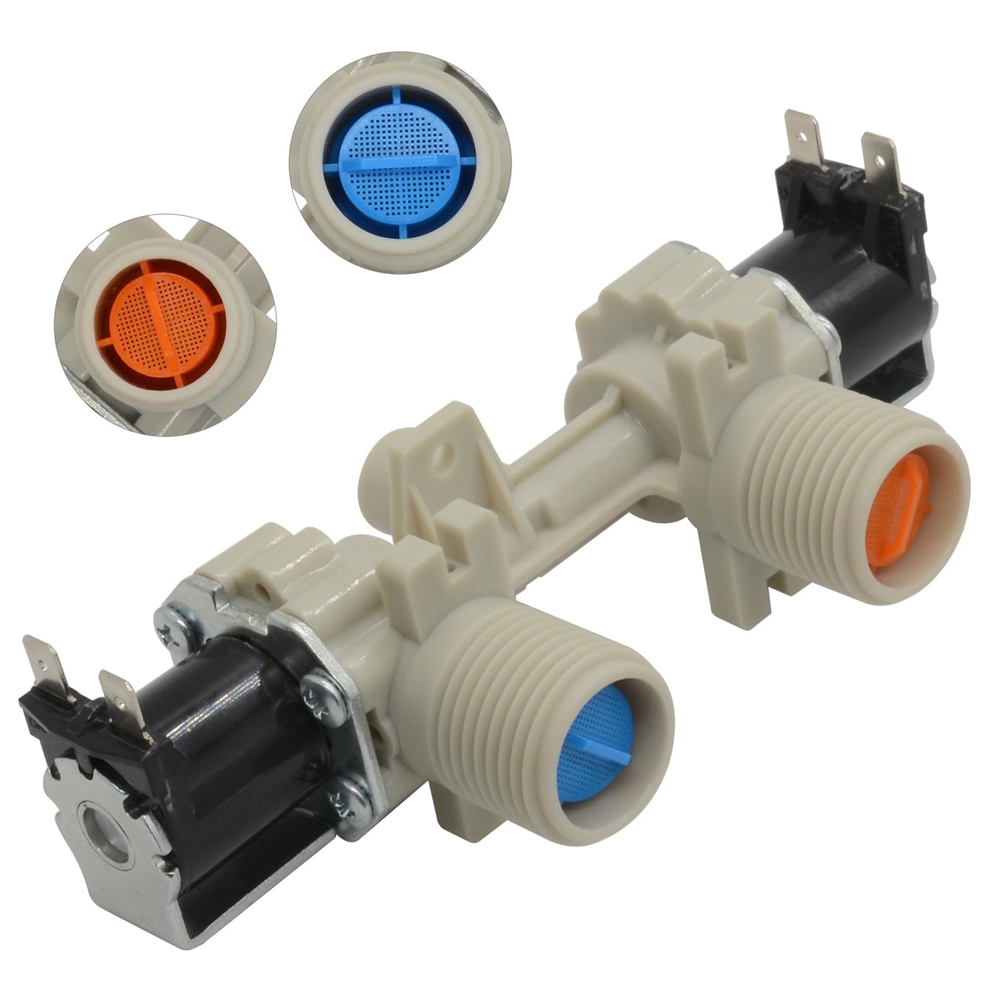 W10906602 Washer/Dryer water inlet valve Compatible with Whirlpool Kenmore Amana Washer Replace W10869511 W11176412 4460930 AP6036153 PS11769643 EAP11769643
