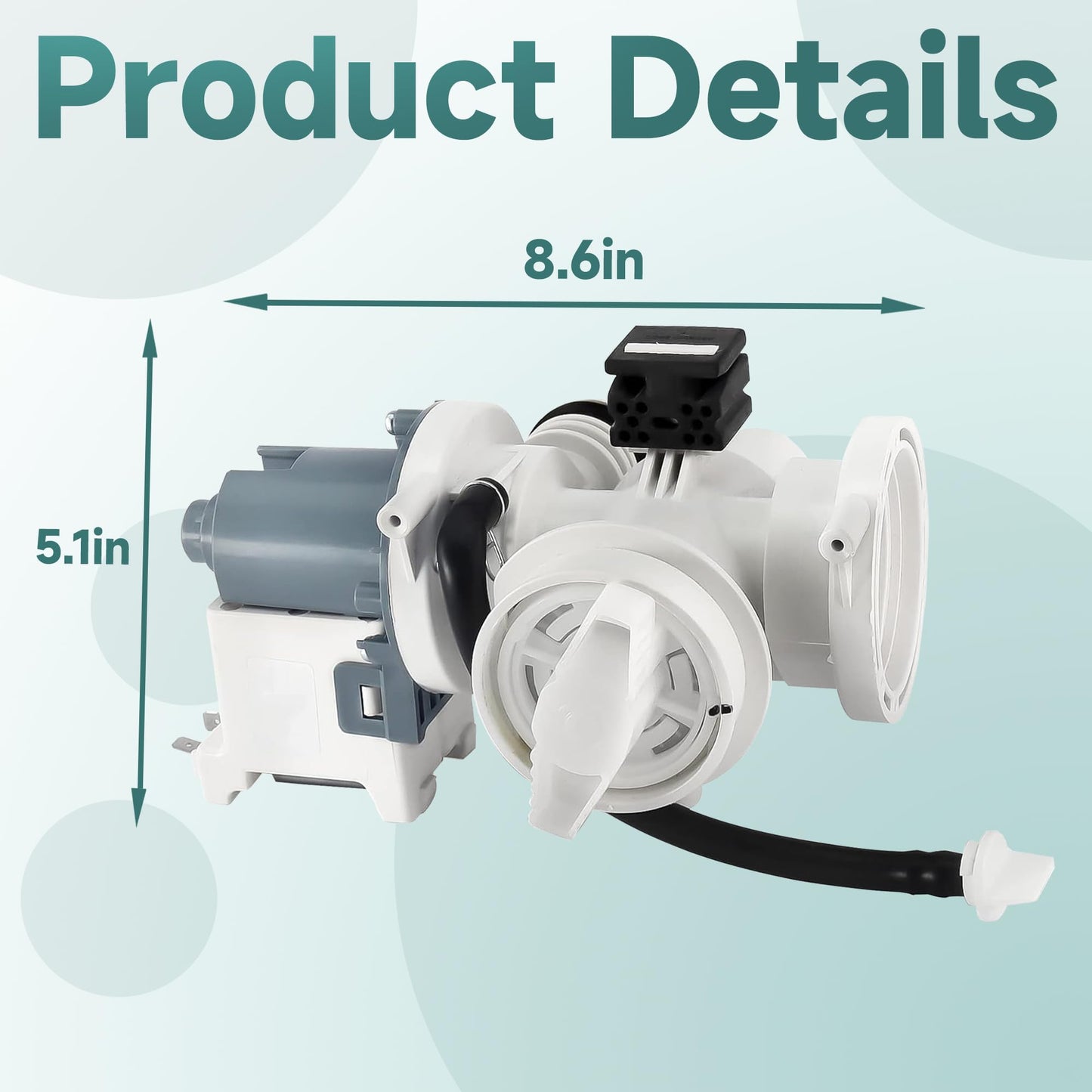 DC97-17999M Drain Pump Assembly Replace AP6049781 PS12072650 EAP12072650 Compatible with Samsung Washer WF42H5200AP WF45K6200AW WF45K6200AZ